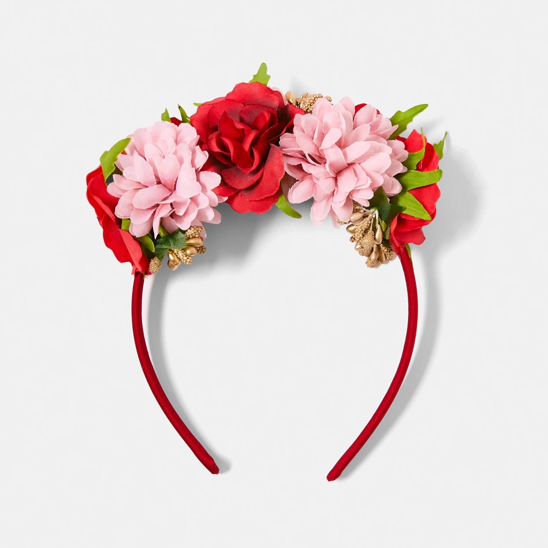 2 Christmas Floral Headband - Red, 2 of 5