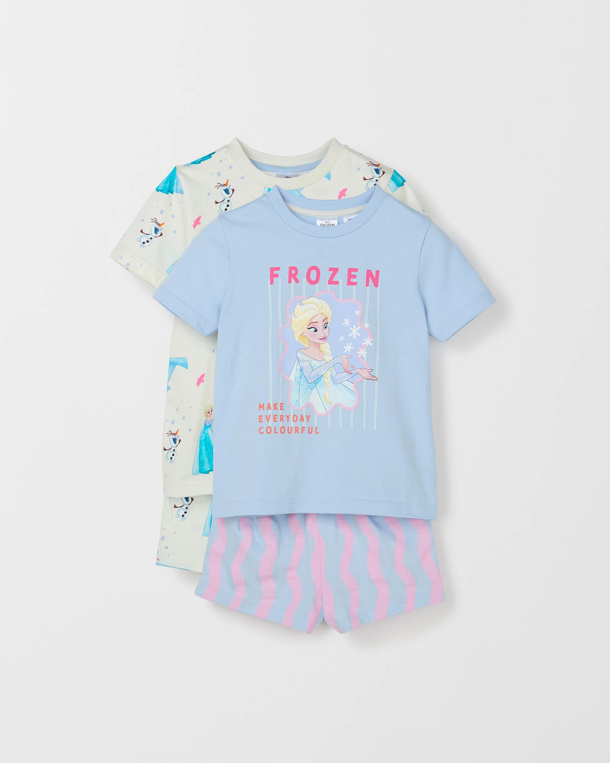 1 Disney Organic Cotton 2 Pack Younger Girls Pyjama Set FROZEN, 1 of 7