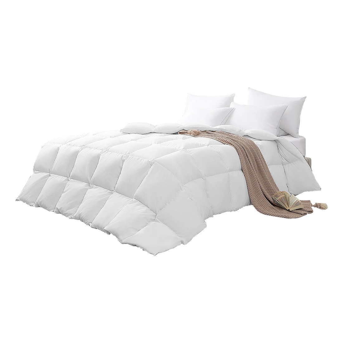 1 Bedra Bedding 500GSM Super King Goose Down Feather Quilt Duvet Doona All Season - White, 1 of 10