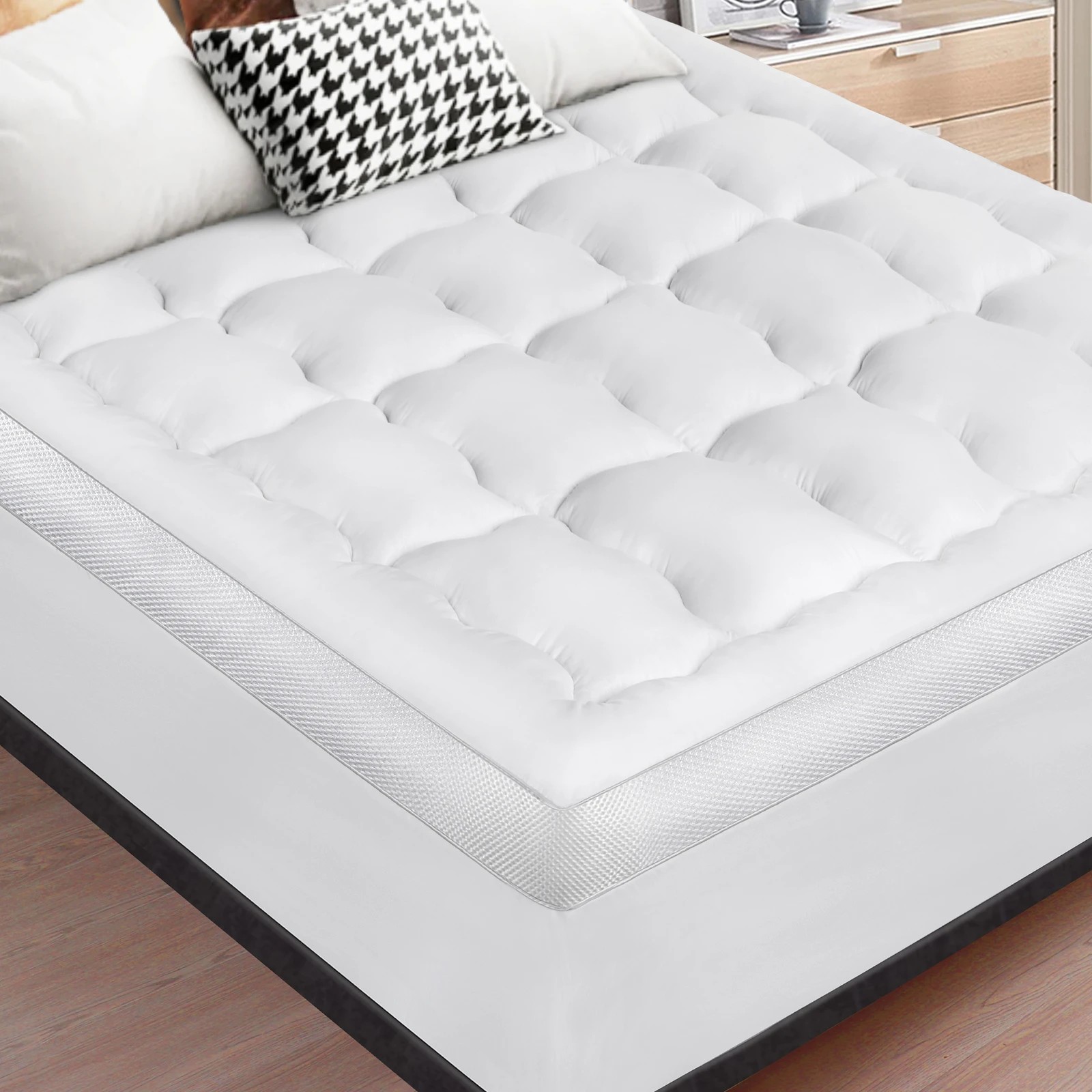 2 Starry Eucalypt Mattress Topper Pillowtop Mesh Bedding Mat Cover 11cm - King Bed, 2 of 6