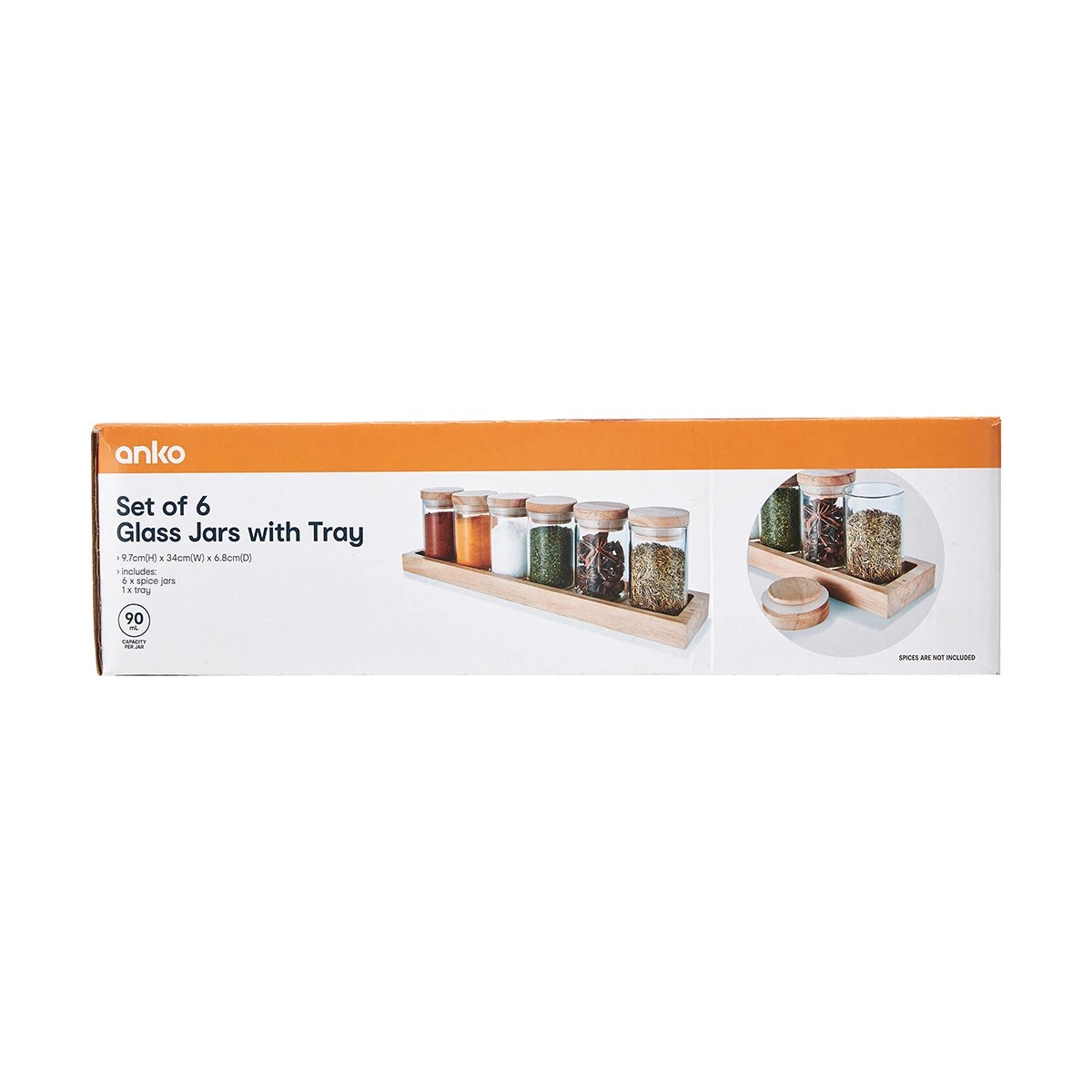 9 6 Pack Glass Jars with Wood Tray, 9 of 9