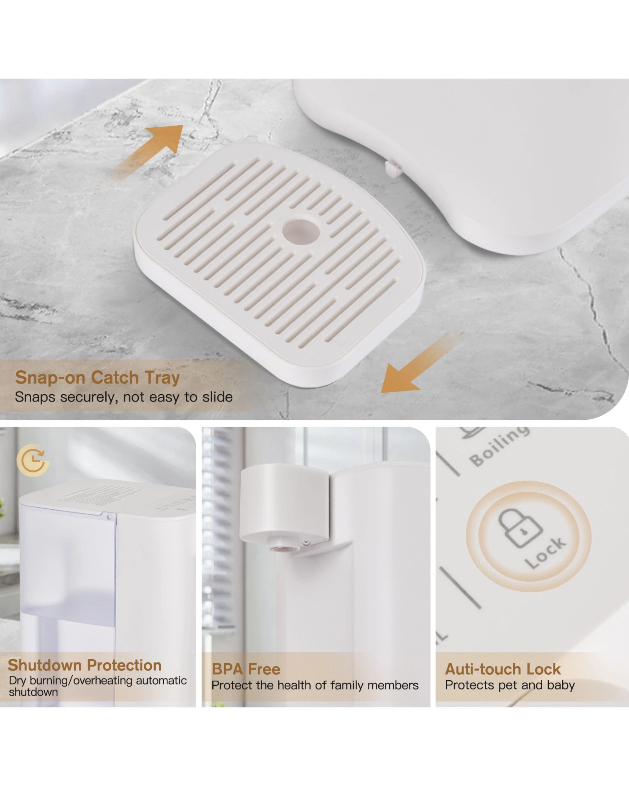 7 Advwin Instant Hot Water Dispenser 3l, 2000w Fast Boiling Smart Water Boiler With 5 Temperature Settings, 7 of 7