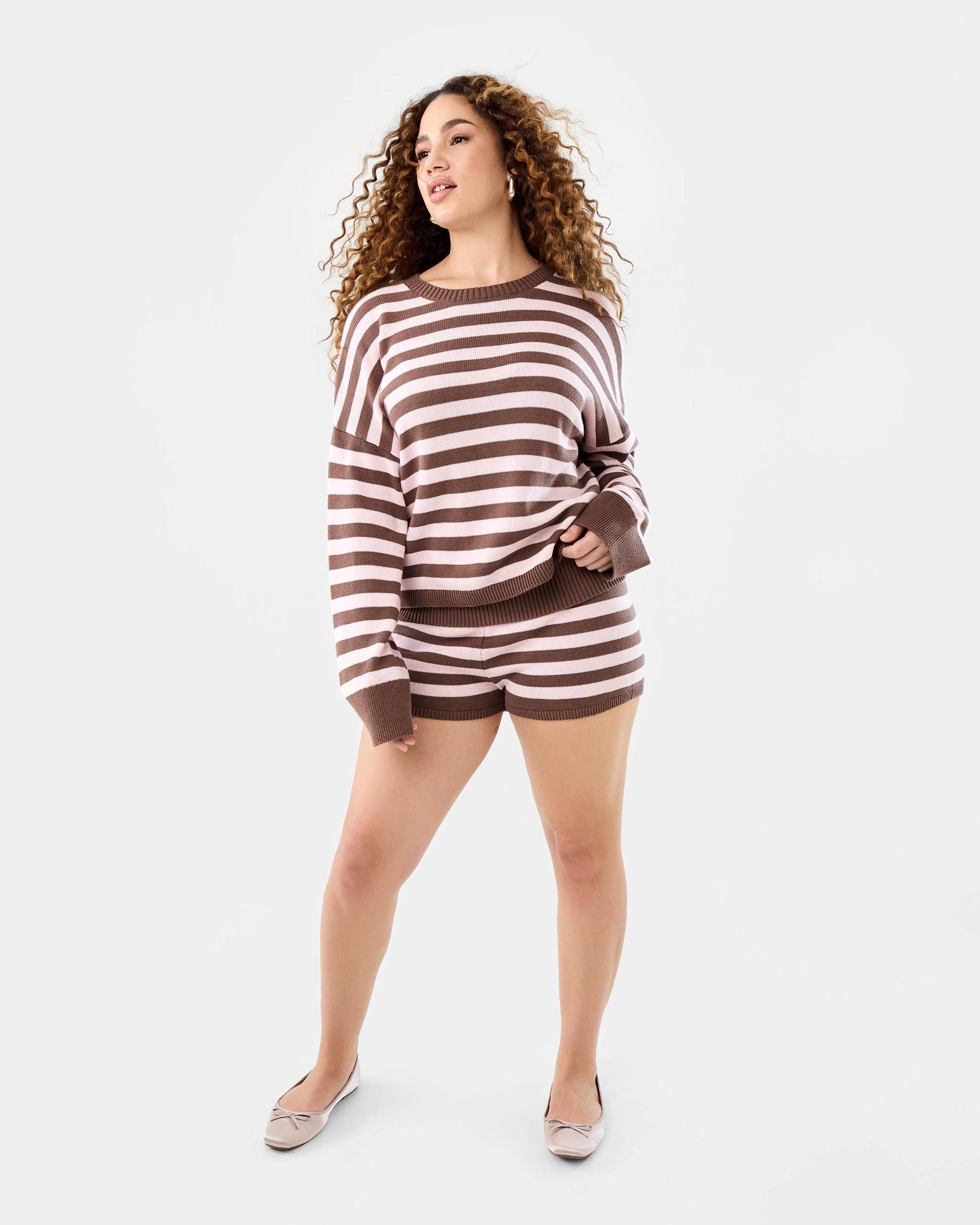 2 Long Sleeve Knit Stripe Jumper Bllet Pink, 2 of 8