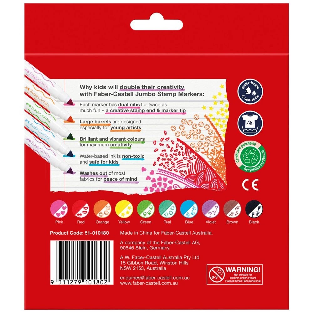 3 Faber-Castell Double-Ended Stamp Markers 10 Pack, 3 of 3