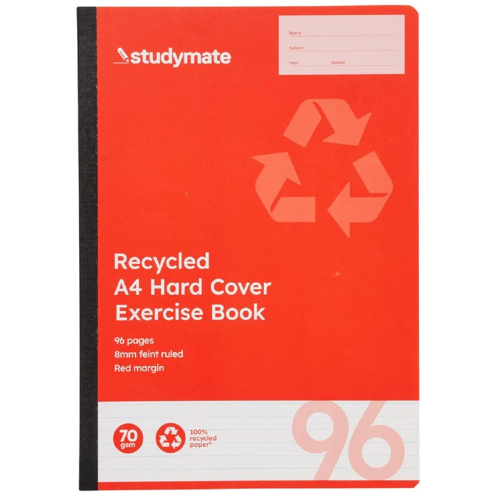 3 Studymate A4 Recycled Hardcover Exercise Book 96pg, 3 of 3