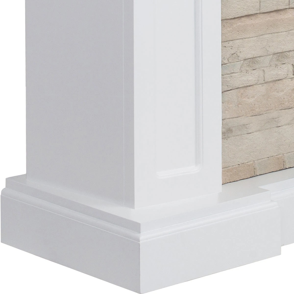 2 Moda Living Hudson Electric Fireplace Heater Stone Veneer Mantel Suite with Orion Insert - White, 2 of 5
