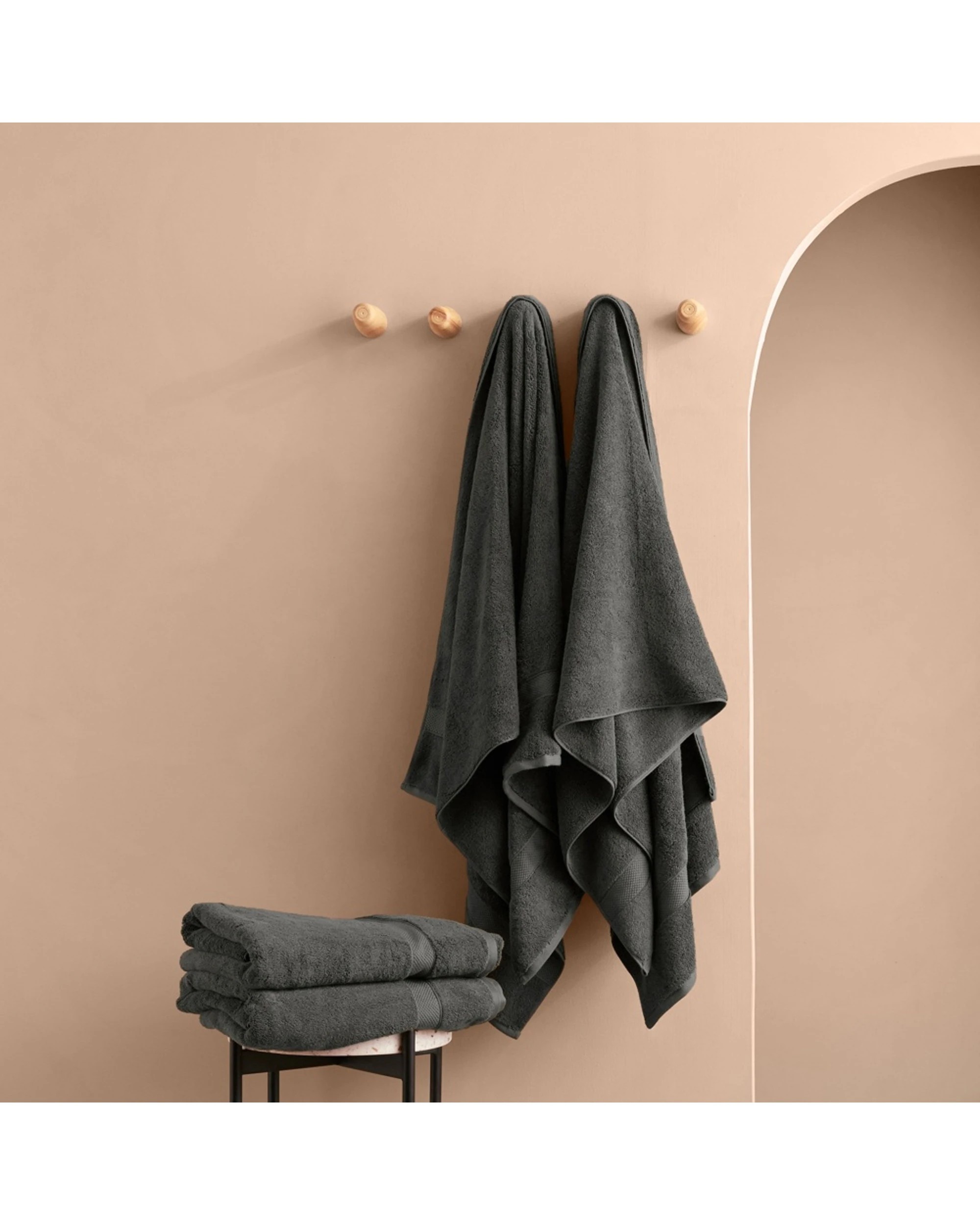 3 Bedding co 4pc Egyptian Cotton Luxury Bath Sheet Set Ultra Soft Dark - Grey, 3 of 4
