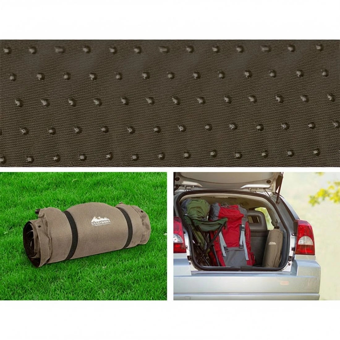 3 Weisshorn Self Inflating Mattress Camping Sleeping Mat Air Bed Single Coffee - Brown, 3 of 5