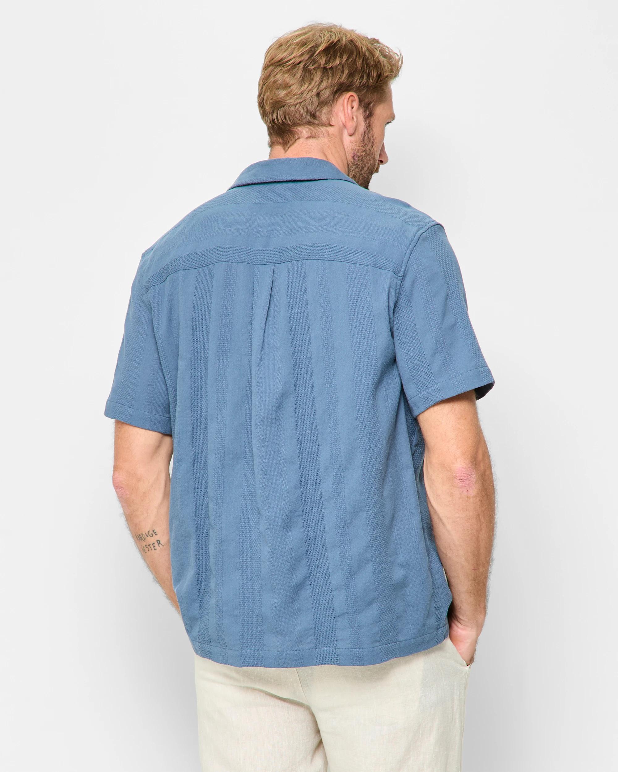 4 Target Australian Cotton Short Sleeve Stripe Shirt LIGHT BLUE, 4 of 5