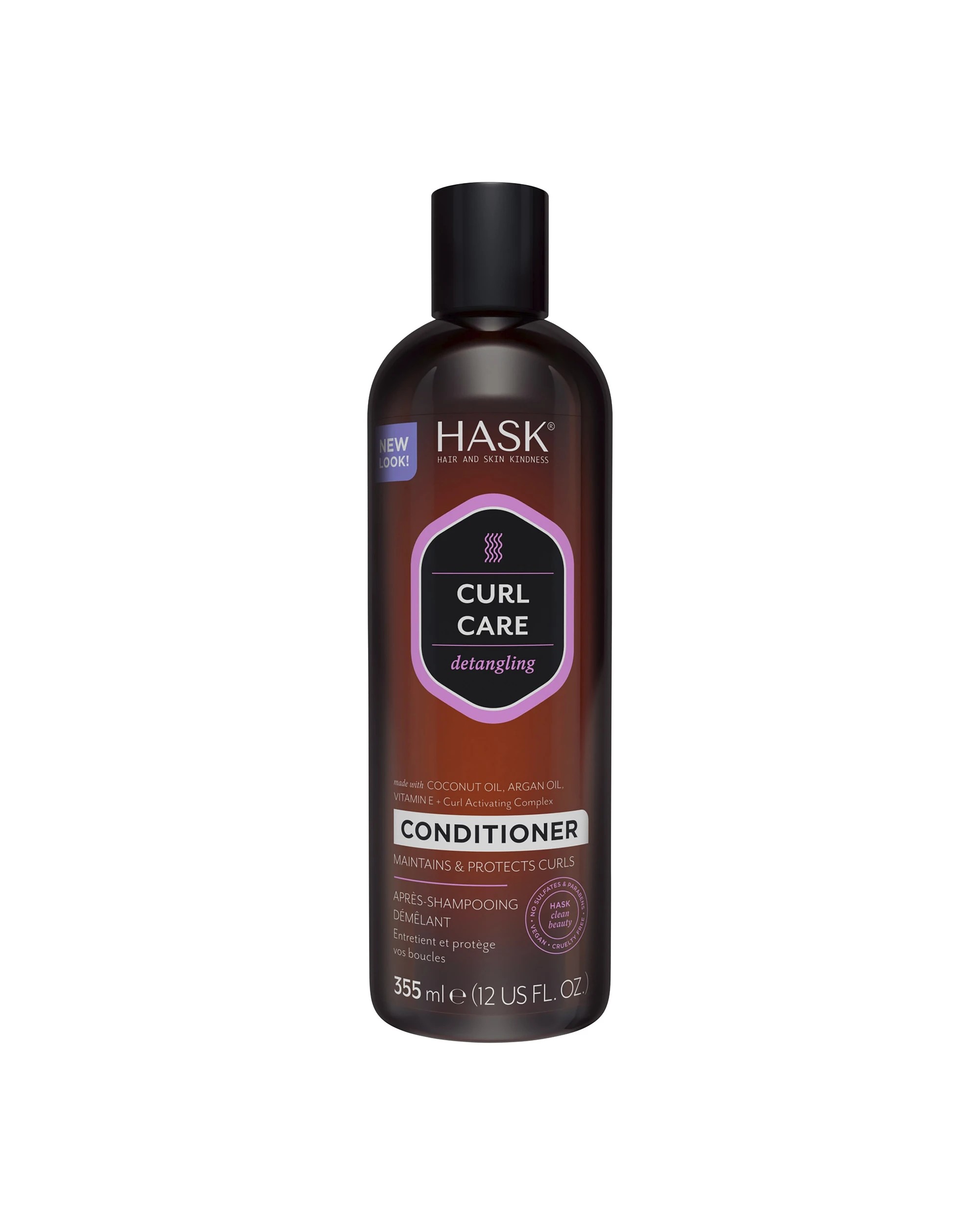 1 HASK Curl Care Detangling Conditioner 355ml - Coconut Oil, Argan Oil, Vitamin E and Curl Activating Complex, 1 of 10