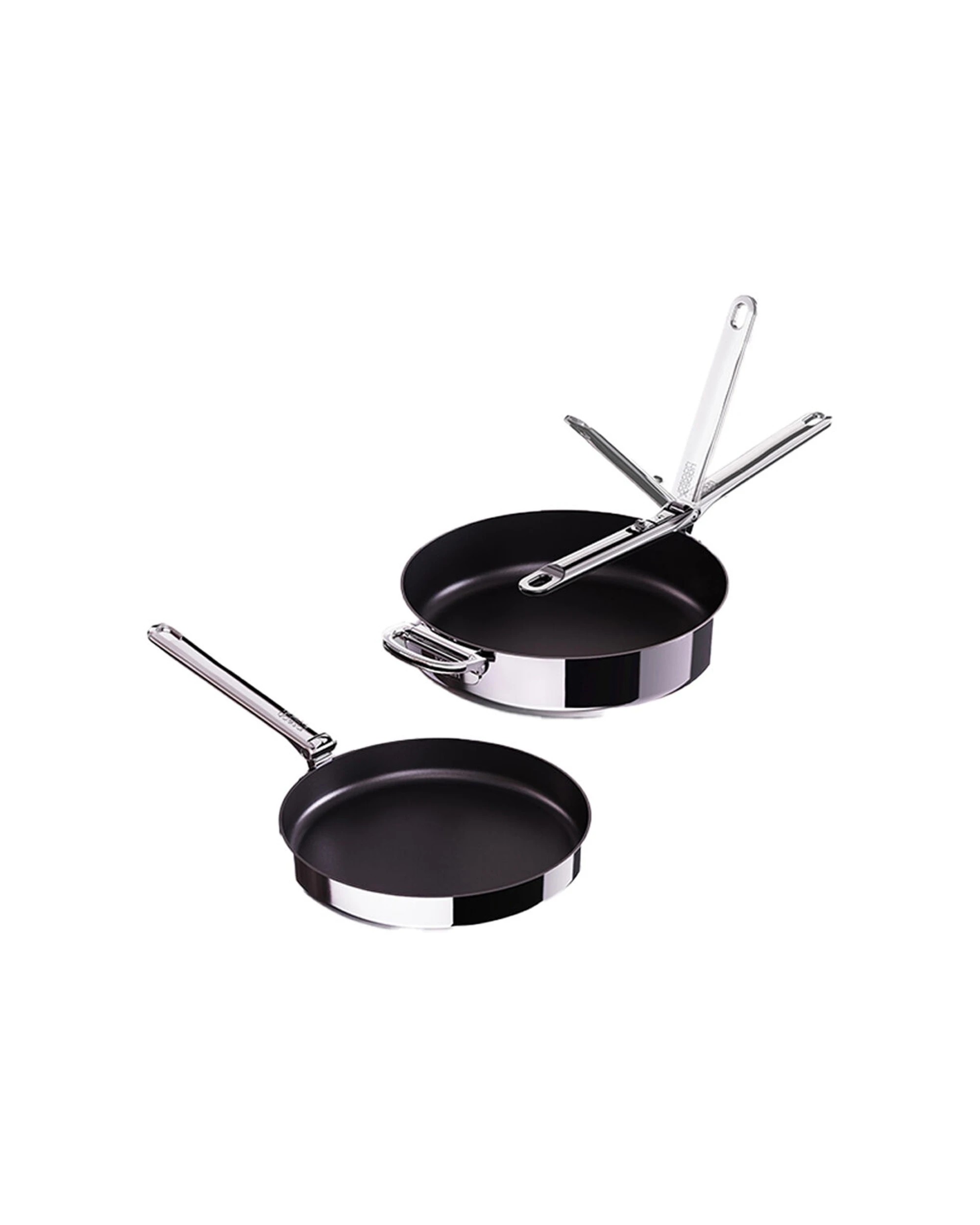 1 Joseph Joseph 2pc Induction Kitchen Fry Pan Set With Folding Handle - Silver, 1 of 7