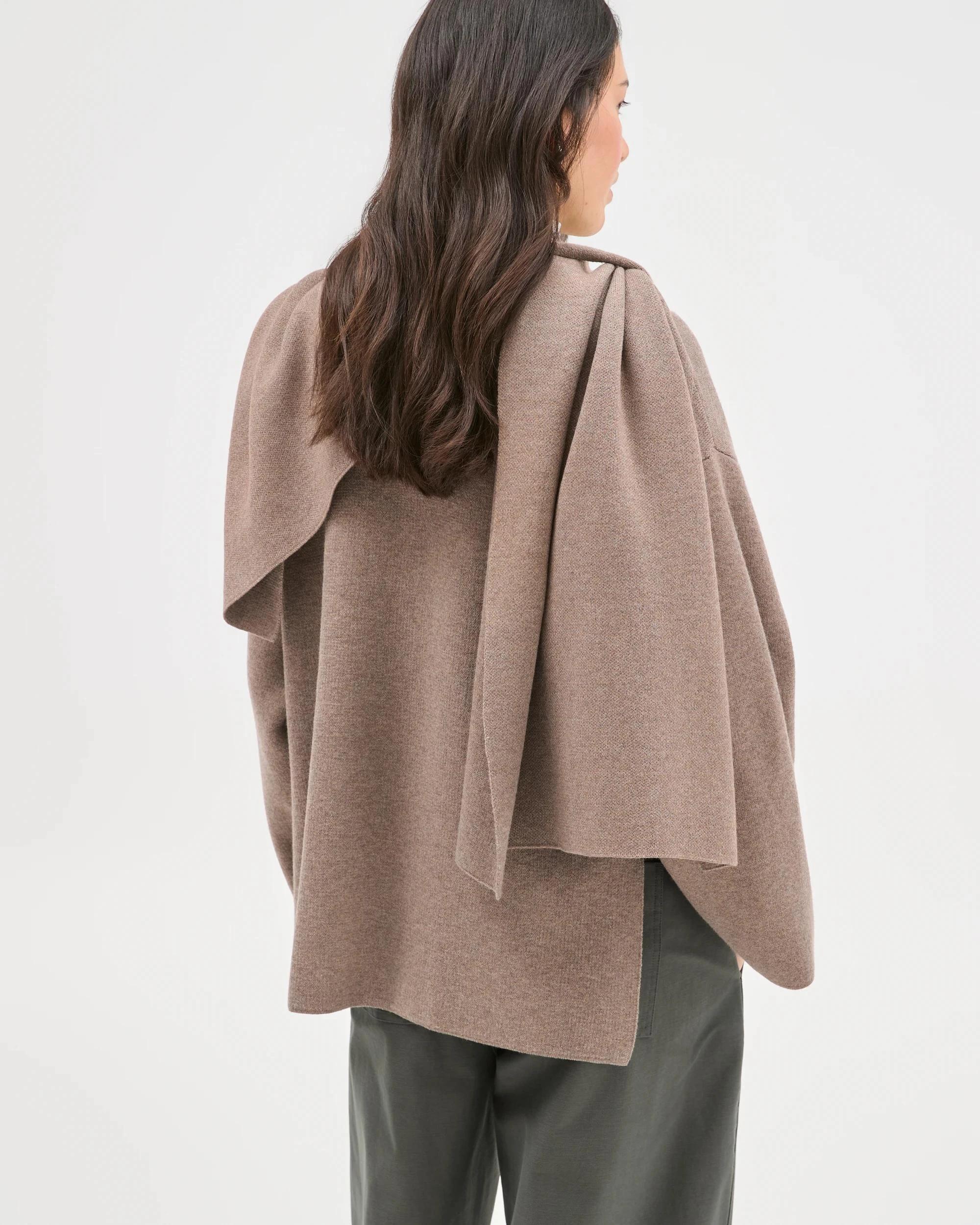 4 Target Woman Wrap Scarf Knitted Coat DARK TAUPE MARLE, 4 of 8