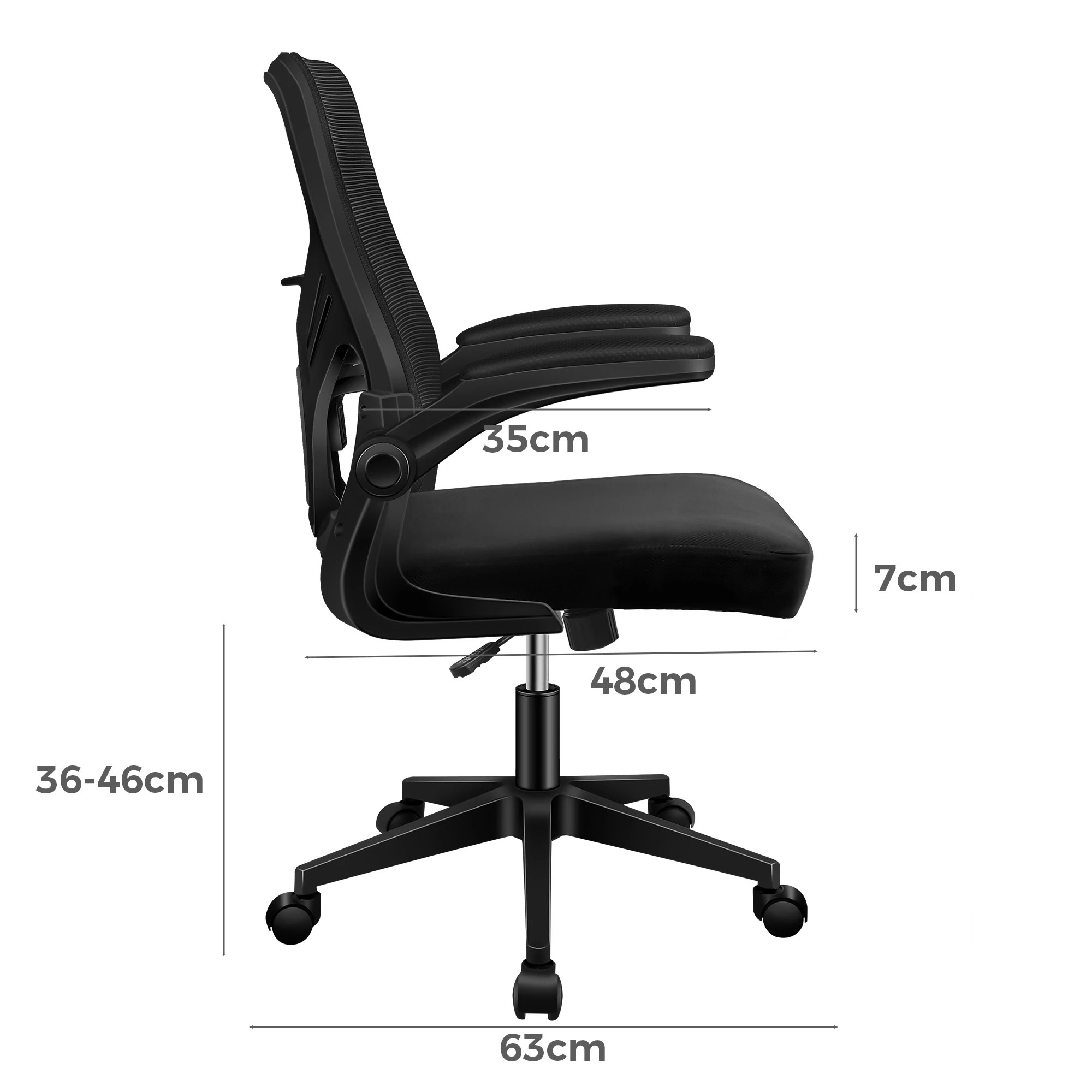 6 Alfordson Mesh Office Chair Executive Tilt Fabric Computer Seat Racing Work - Black, 6 of 10