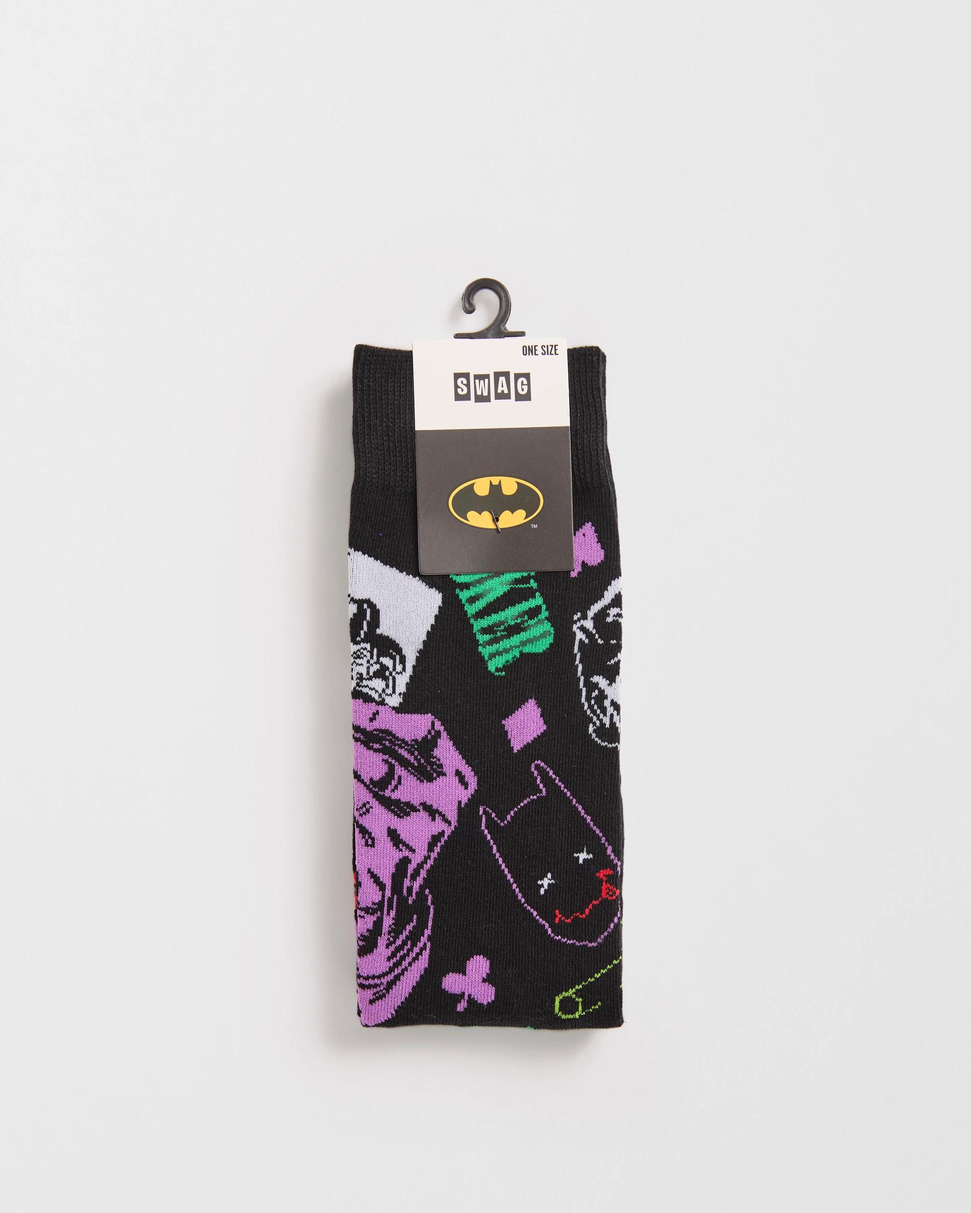 3 Swag Licensed Crew Socks - DC Joker BLACK JOKER, 3 of 3