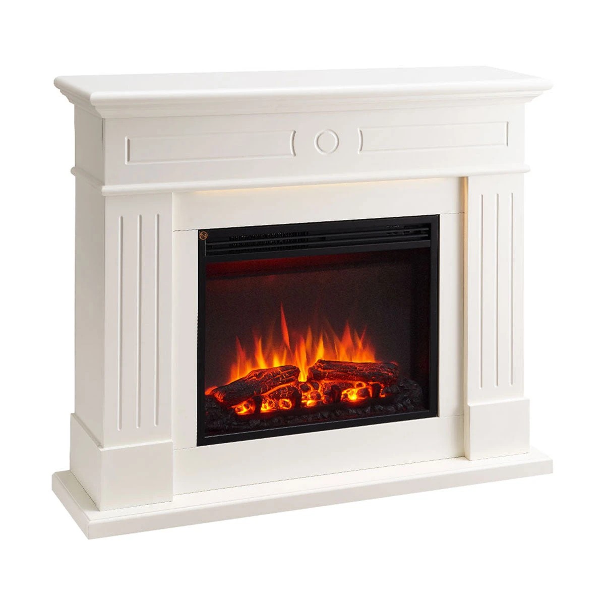 2 Moda Living Aura Electric Fireplace Heater White Mantel Suite - White, 2 of 8