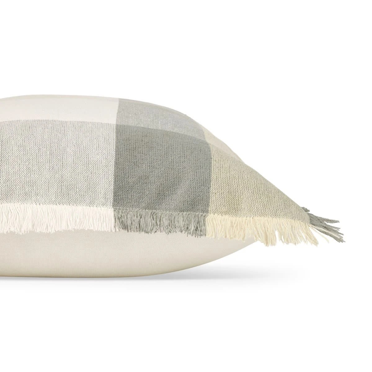 2 43cm Check Fringe Cushion, 2 of 4