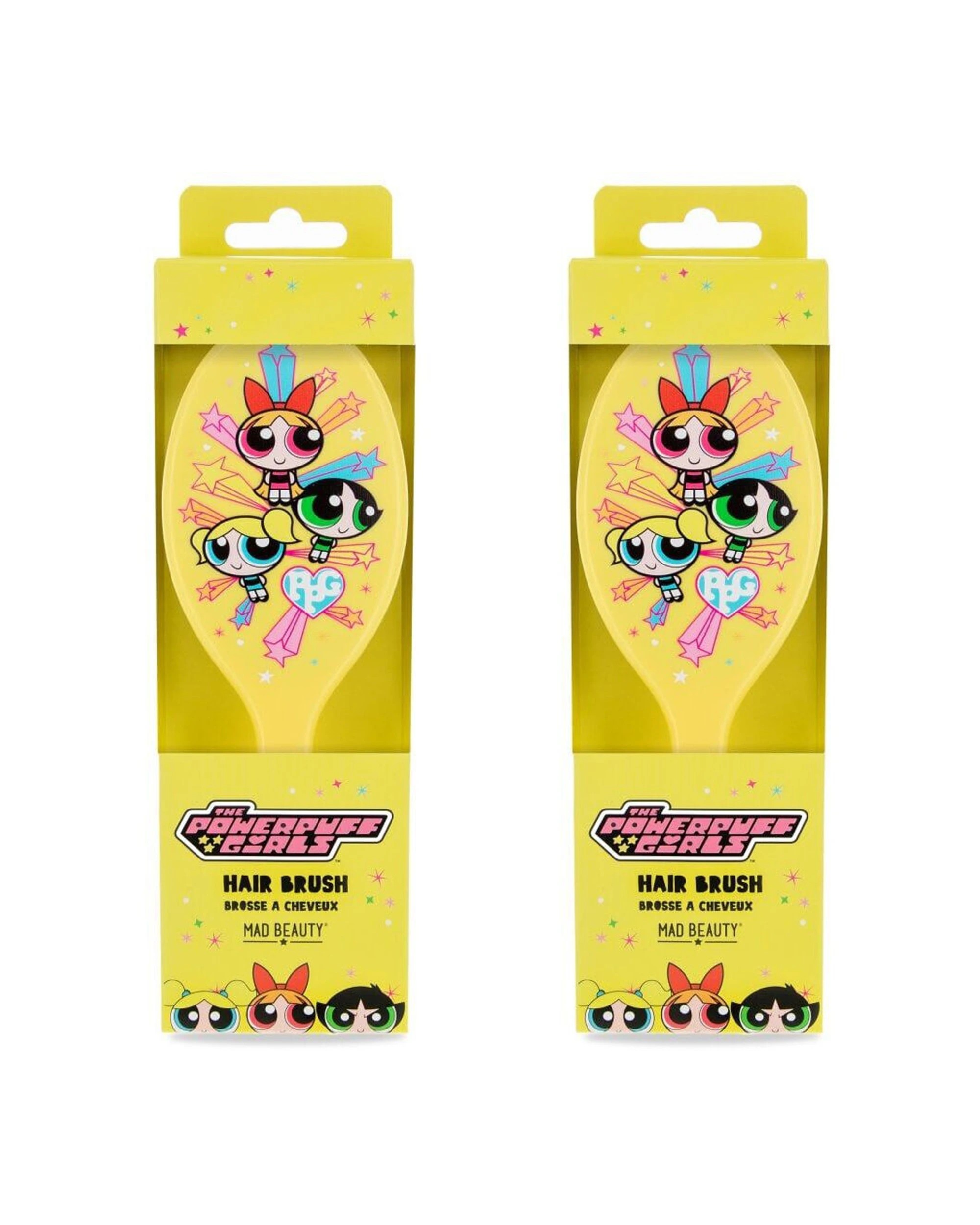 1 Warner Bros Powerpuff Girls Super Cute Detangling Hair Brush 2PK - Yellow, 1 of 5