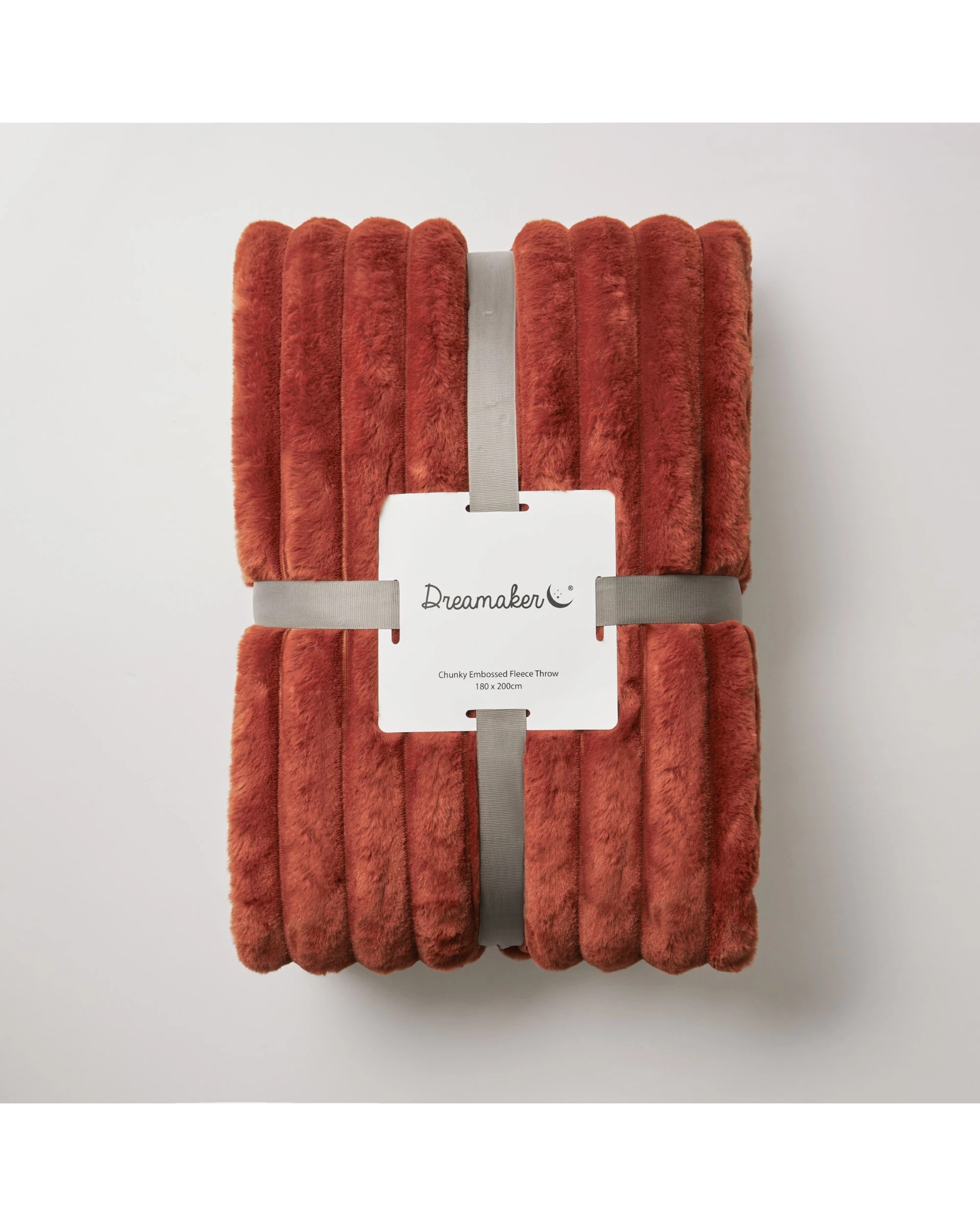 4 Dreamaker Chunky Embossed Fleece Throw 180x200cm - Rust, 4 of 5
