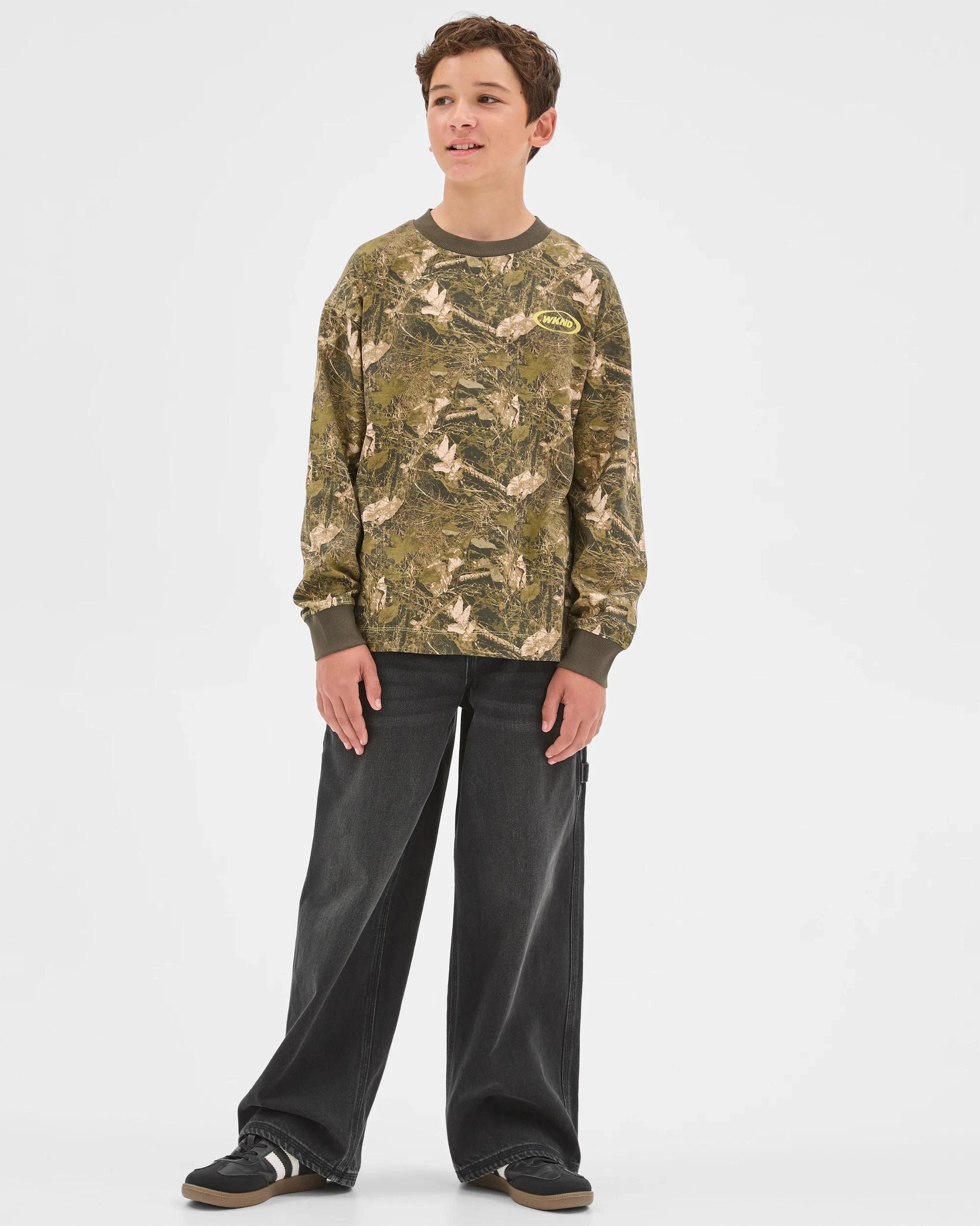2 Target Kids Australian Cotton Long Sleeve Heavyweight T-Shirt CAMO, 2 of 7