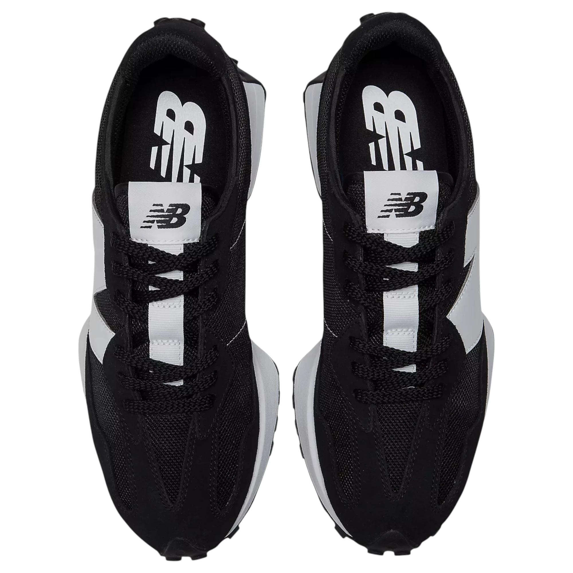6 New Balance Mens 327 Athletic Shoes BLACK/WHITE, 6 of 6