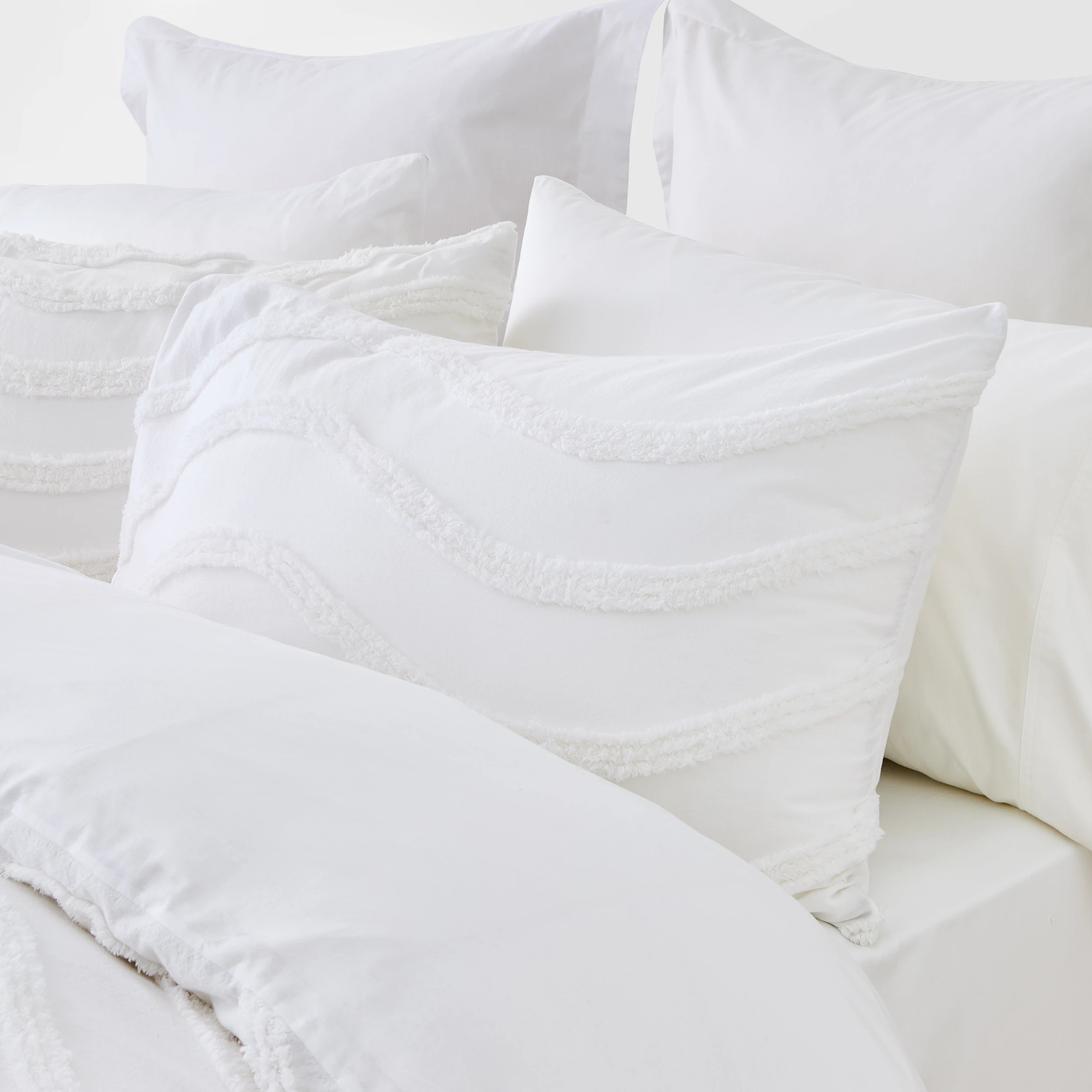 2 Amira Cotton Quilt Cover Set - Double Bed, White, 2 of 6