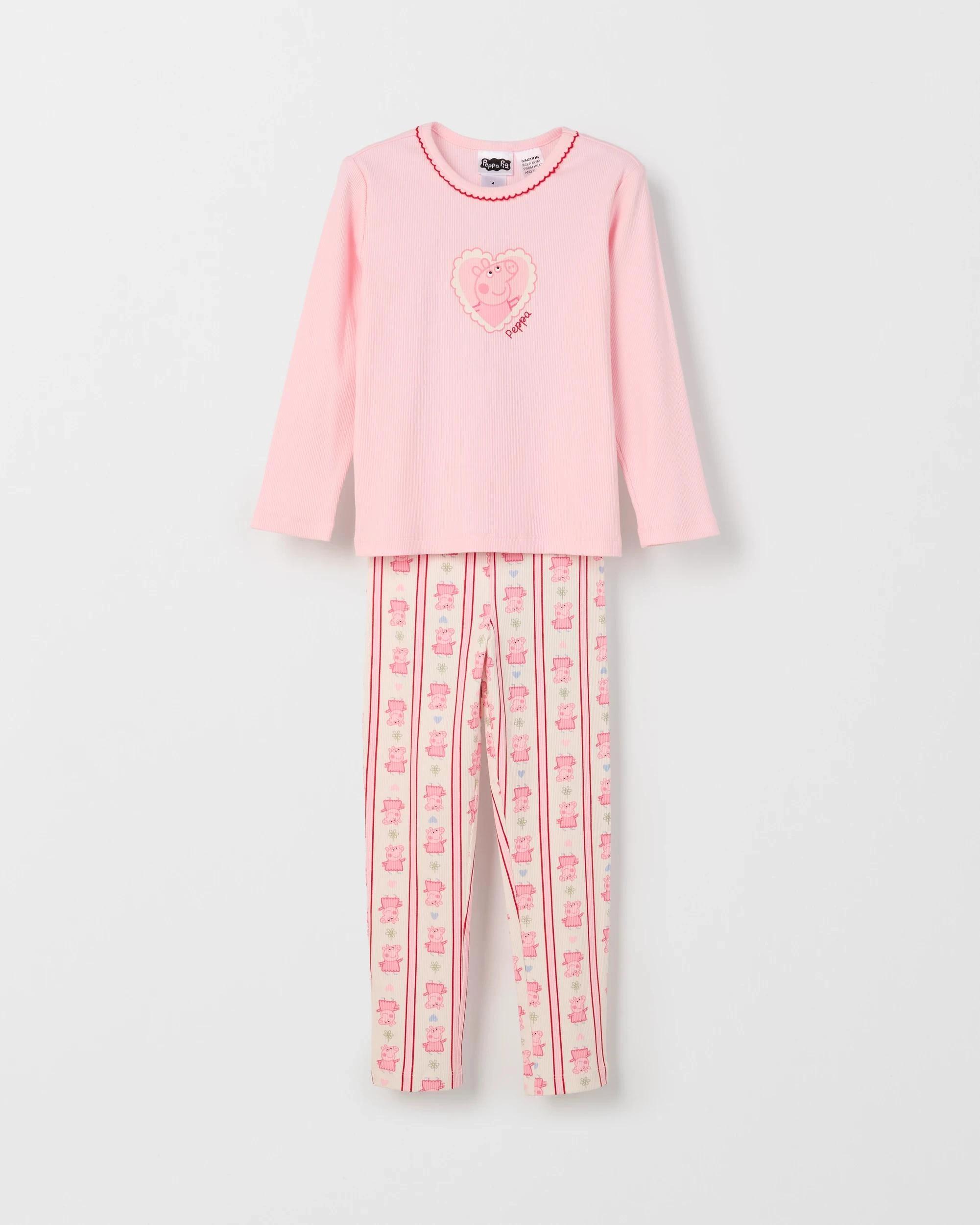 5 Peppa Pig Australian Cotton Younger Girls Rib Pyjama Set PEPPA, 5 of 8