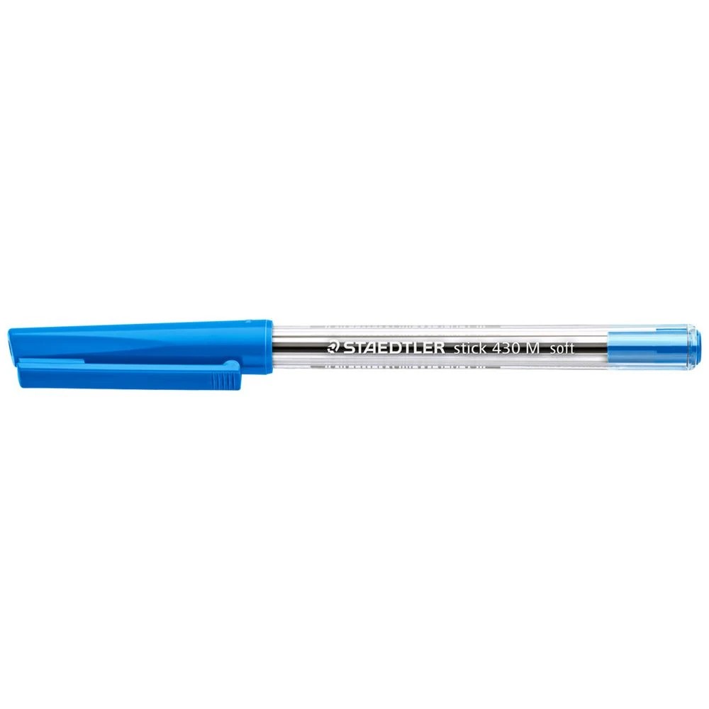 3 Staedtler 430 Stick Ballpoint Pens Medium Blue 10 Pack, 3 of 3
