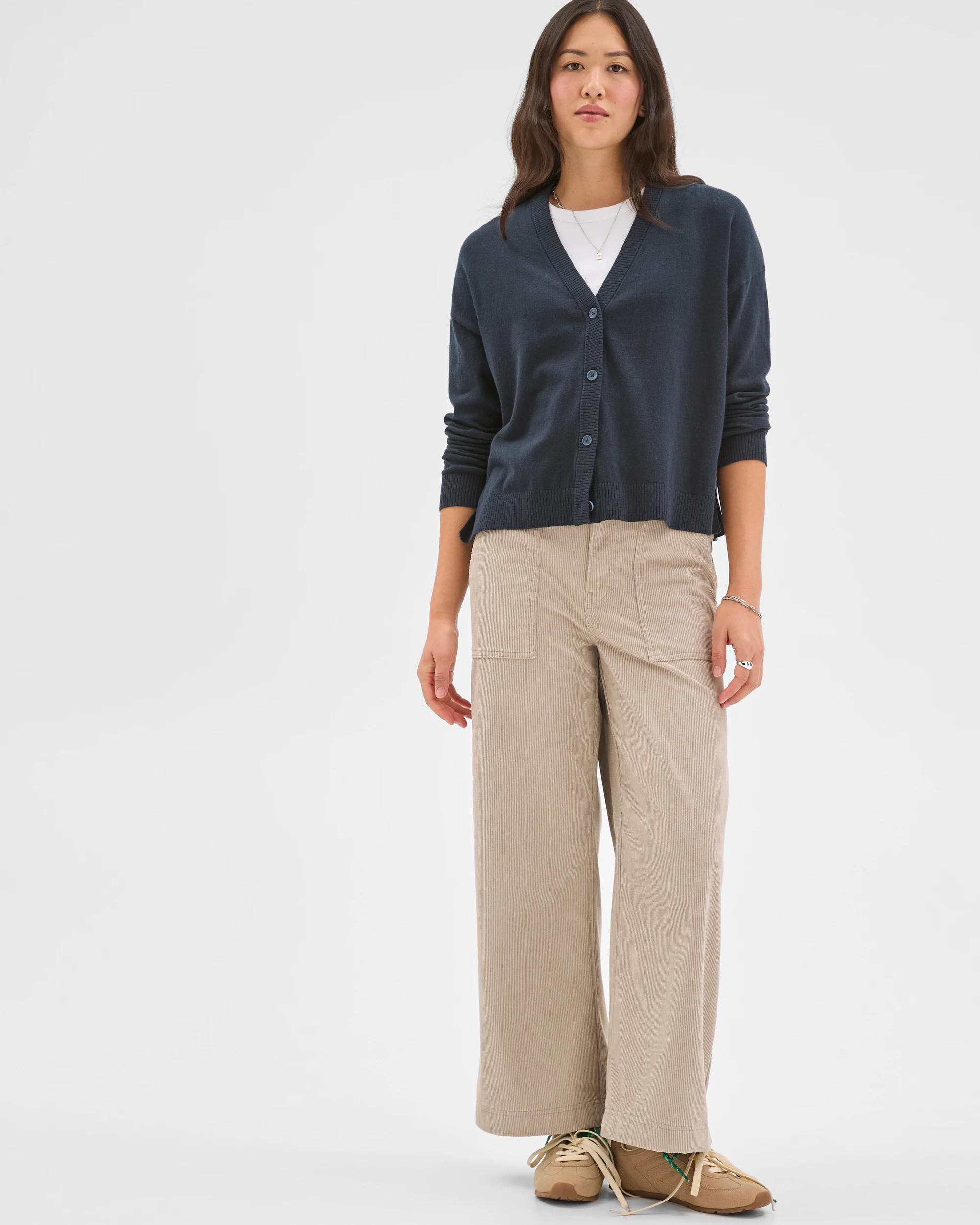 1 Target Woman Crop Length Wide Leg Corduroy Pants BIRCH, 1 of 8