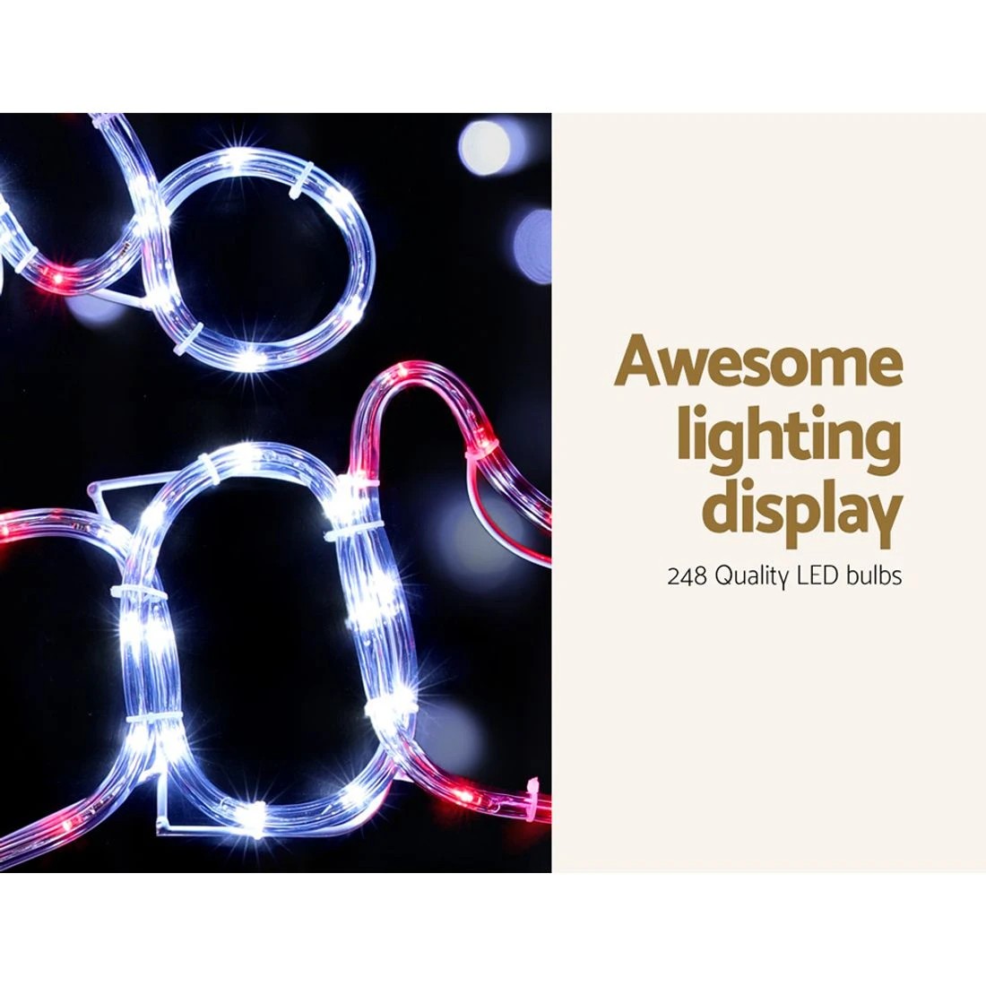 6 Jingle Jollys Christmas Lights 101cm Santa 248 LED Decorations - Multi, 6 of 7