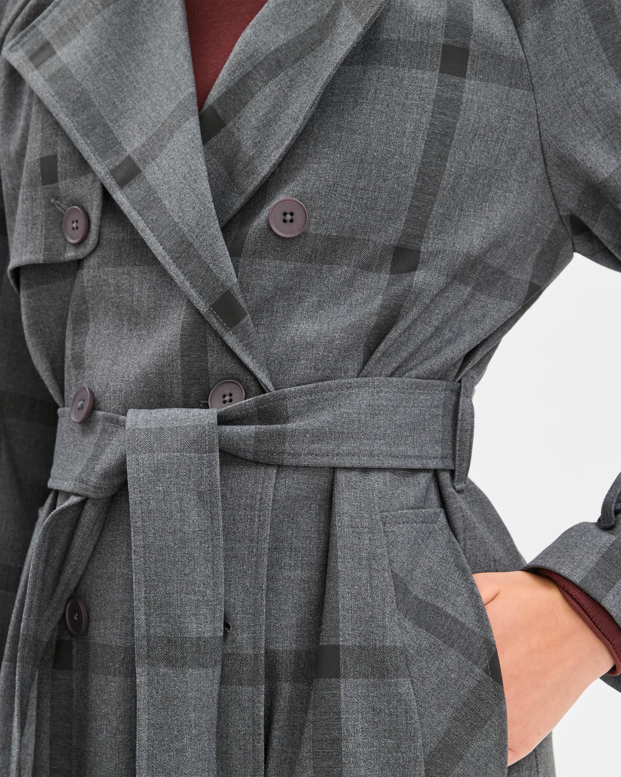 6 Preview Classic Check Trench Coat CHARCOAL CHECK, 6 of 7