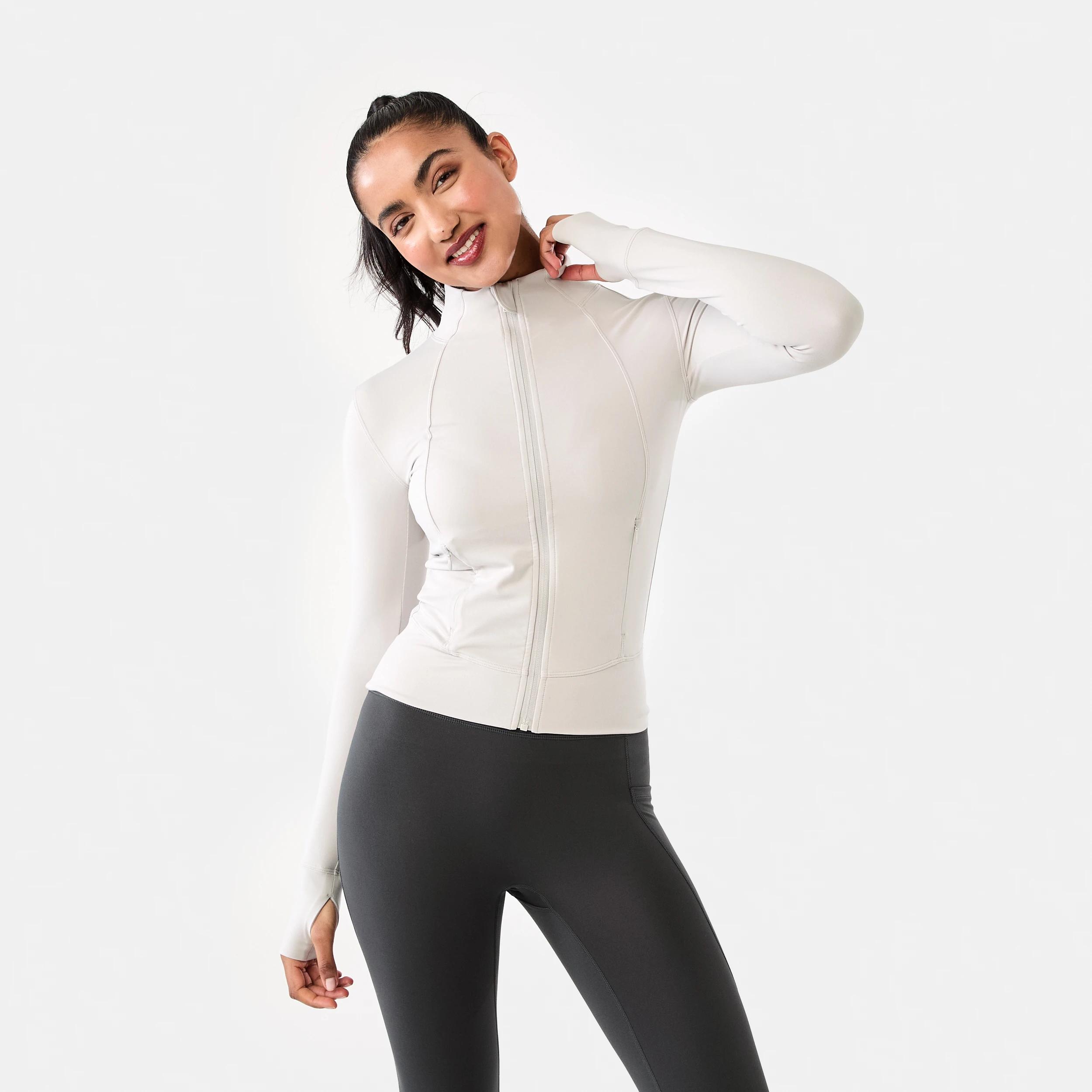 2 Active Womens Long Sleeve Ultrasoft Jacket PEAK GREY, 2 of 8