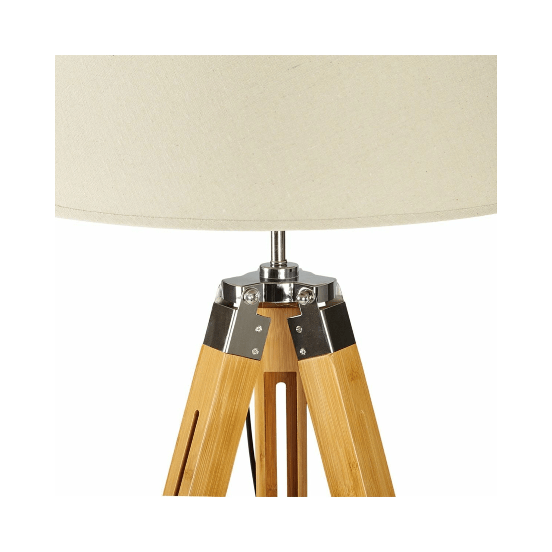 2 BR Home Bamboo Tripod Floor Lamp with Linen Shade, 2 of 6