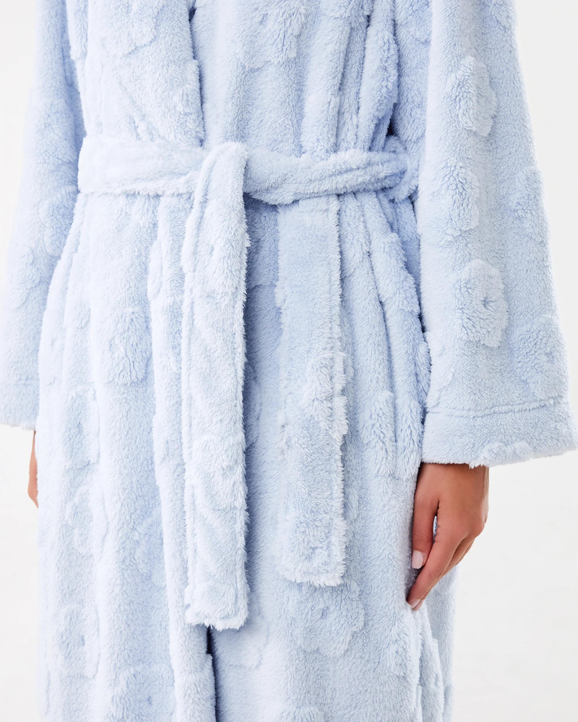 6 Clipped Fleece Gown Halo Blue, 6 of 7