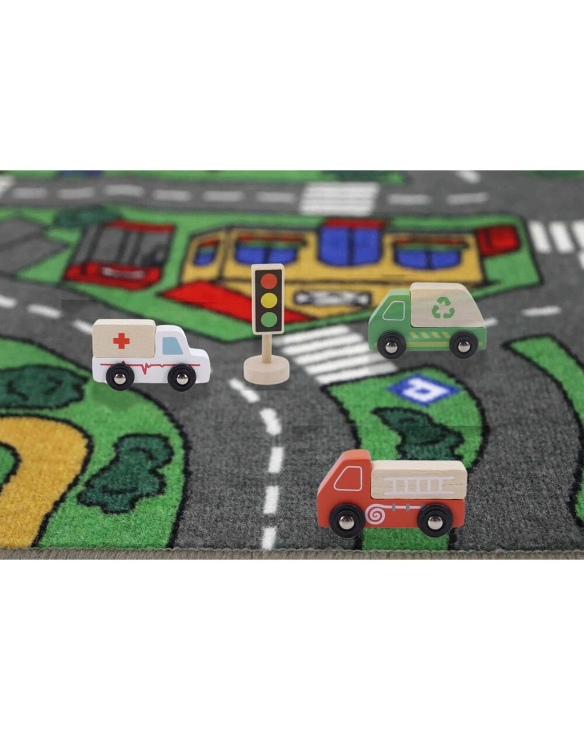 7 Kaper Kidz Wooden Cars Transportation Box & Street Signs Kids Toy Set - Multi, 7 of 7