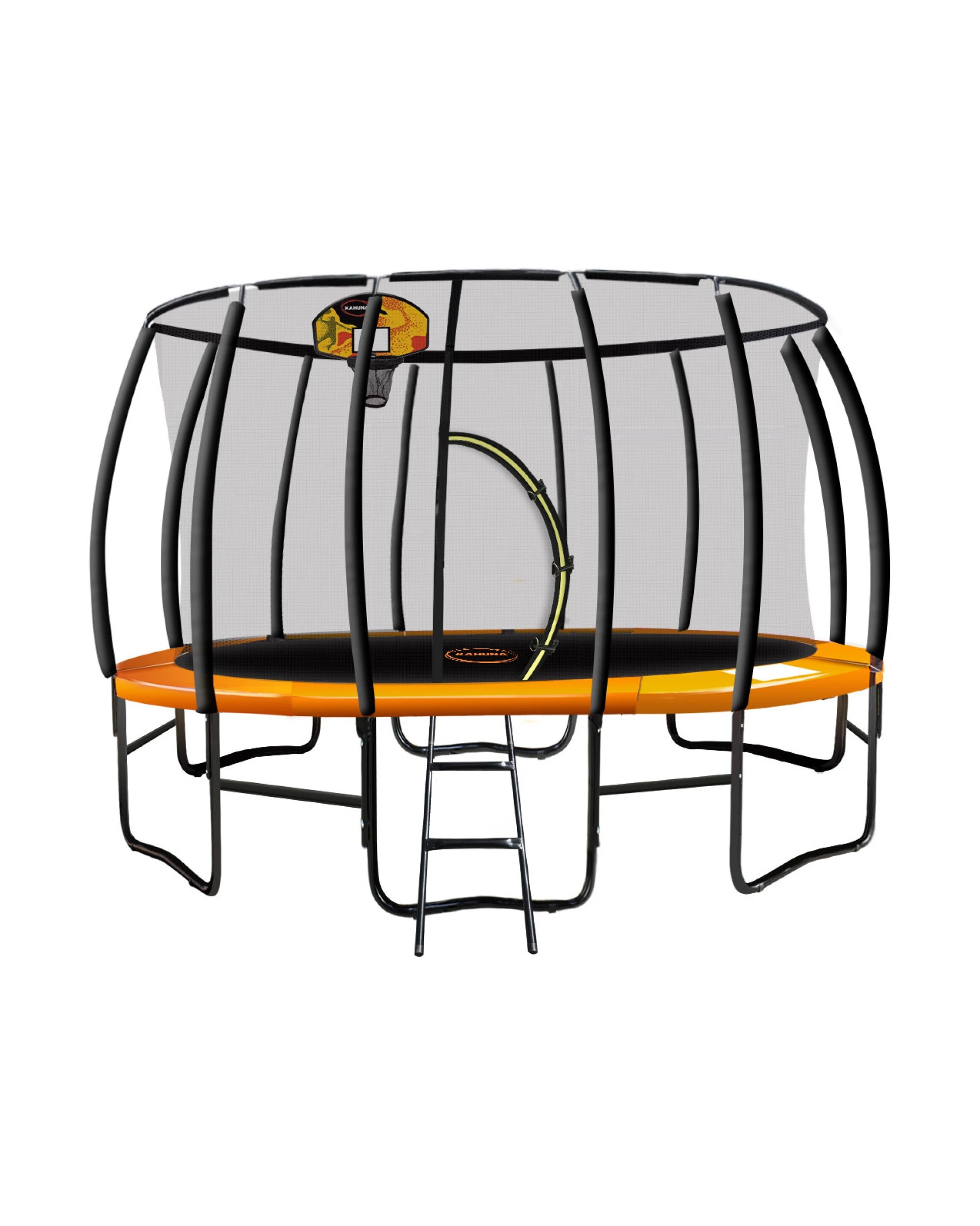 1 Kahuna Trampoline 12 ft with Basketball Set - Orange, 1 of 6