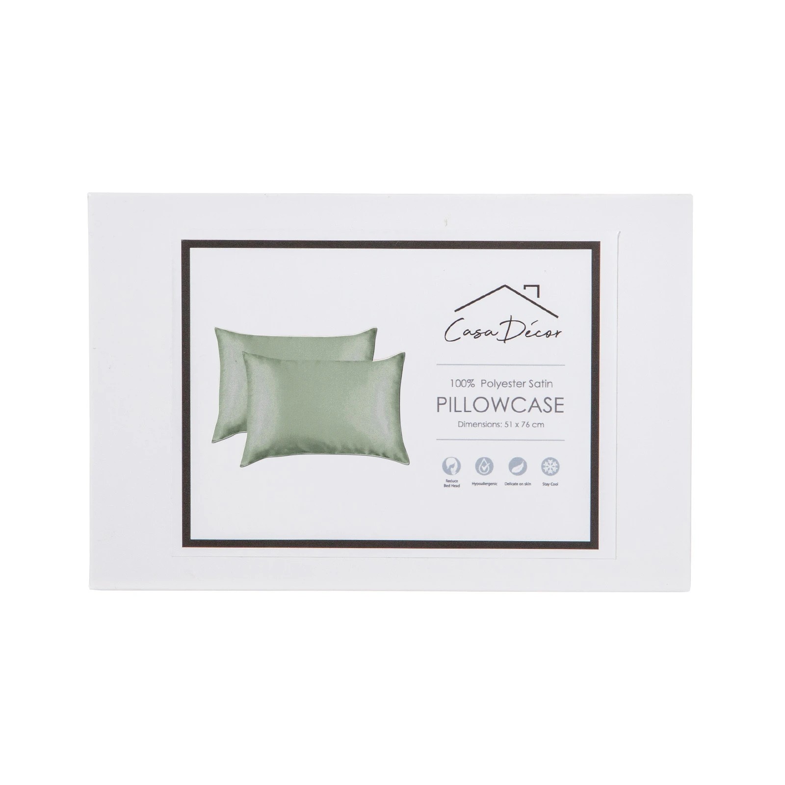 8 Casa Decor Luxury Satin Pillowcase Set With Gift Box Luxury Bedding  Twin Pack - Green, 8 of 10