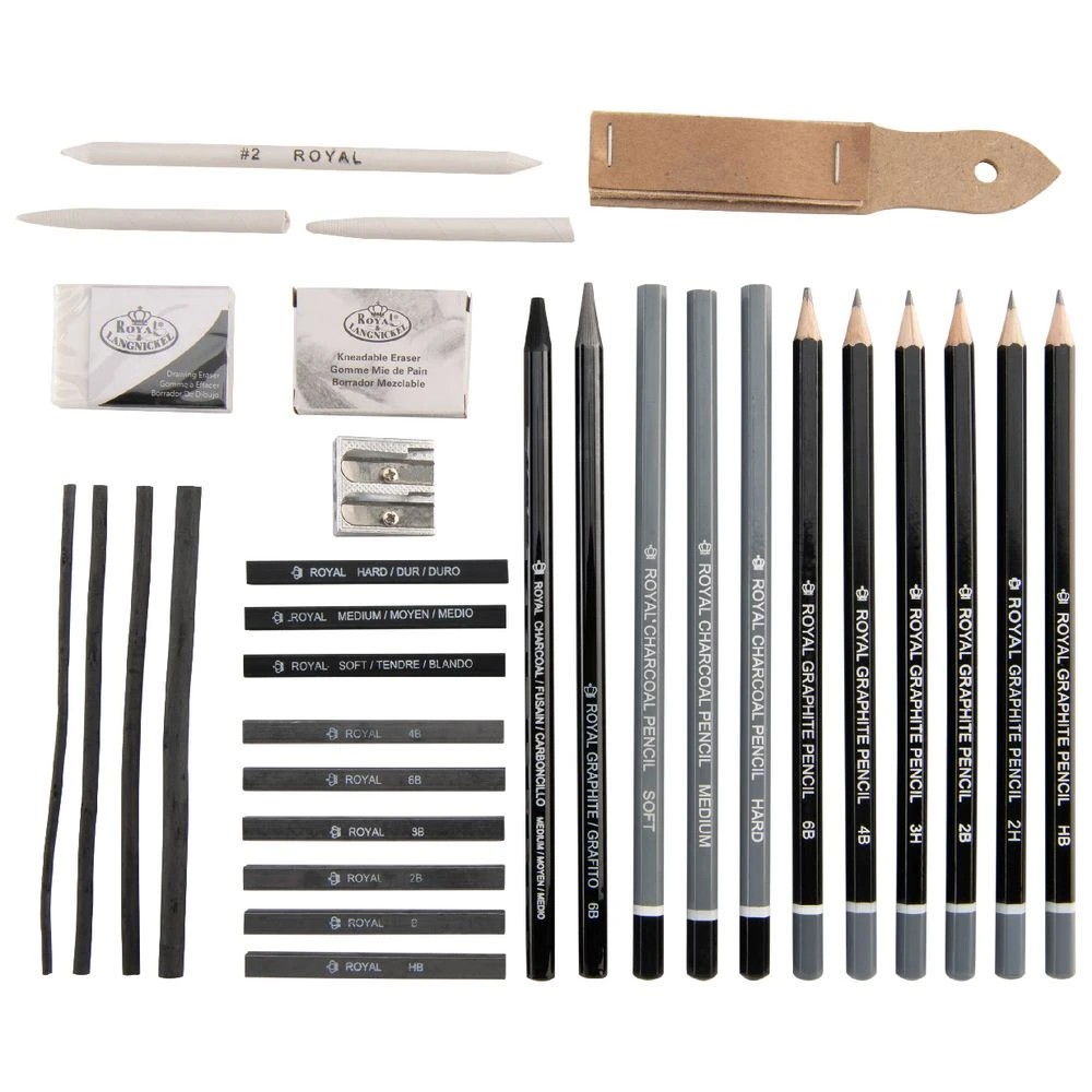 3 Royal & Langnickel Artist Tin Large Sketching Set 29 Pieces, 3 of 5