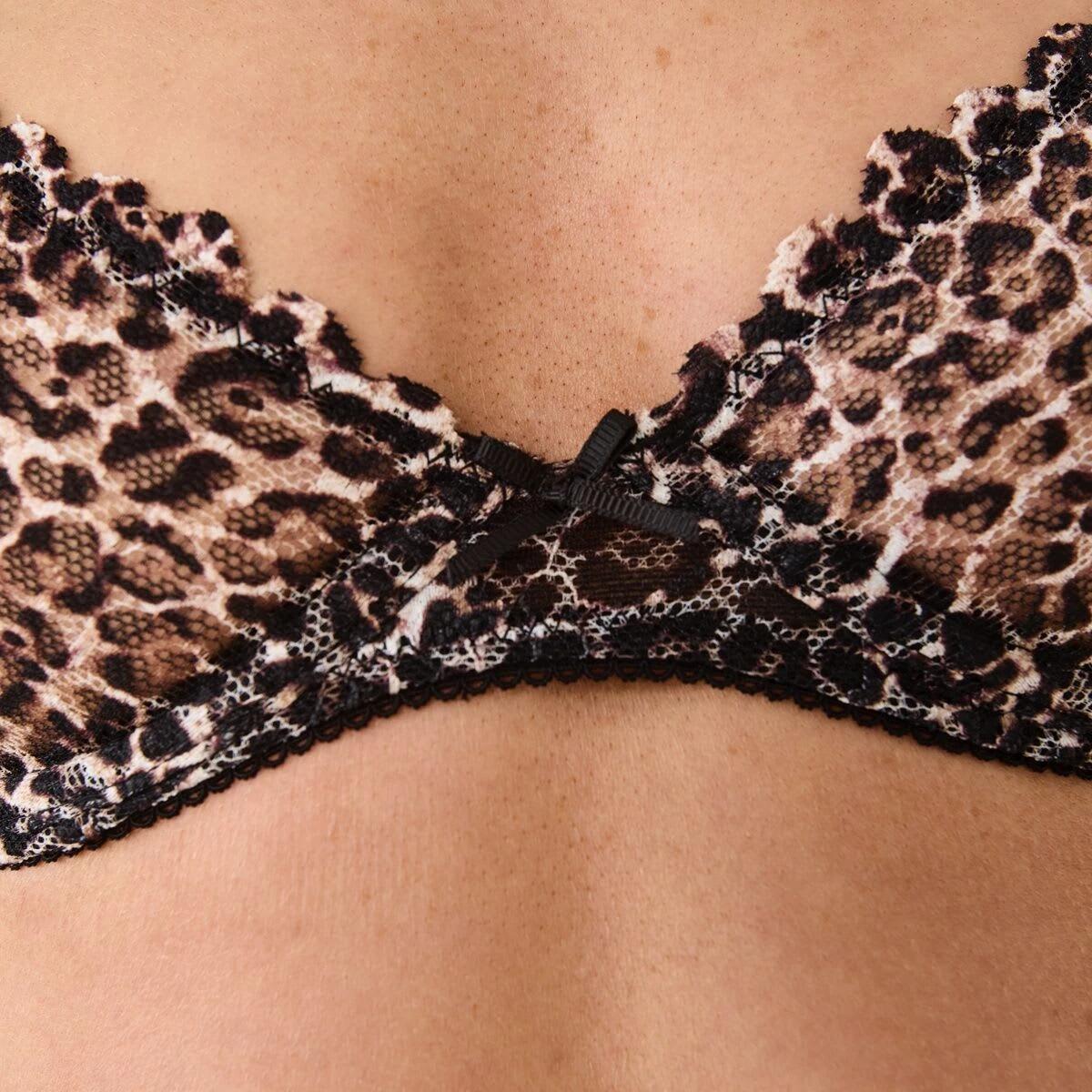 6 Co-ordinated Printed Lace Soft Cup Bra Leopard, 6 of 7