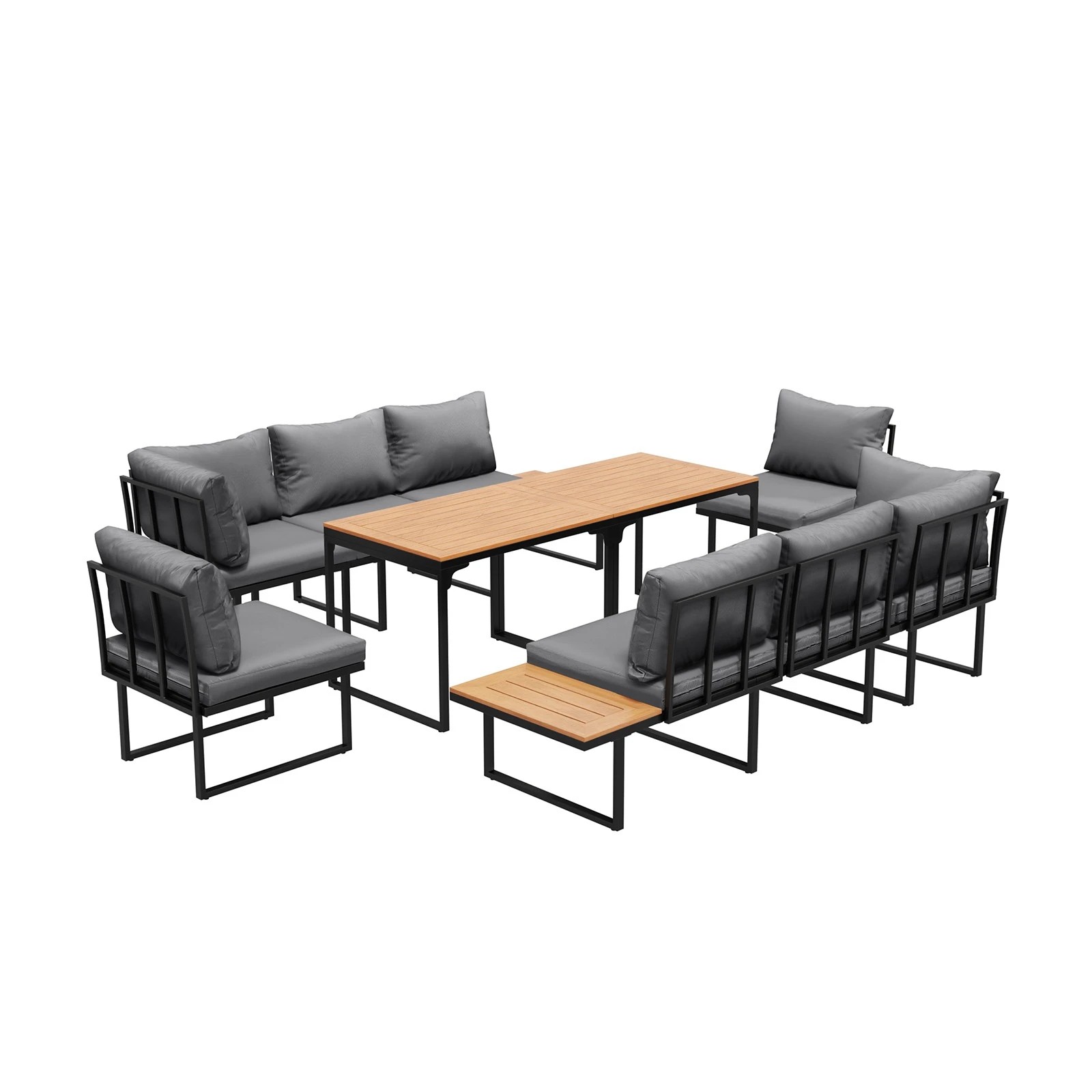 1 Livsip 8 Seater Outdoor Dining Set Sofa Lounge Setting Side Table Furniture - Multi, 1 of 8