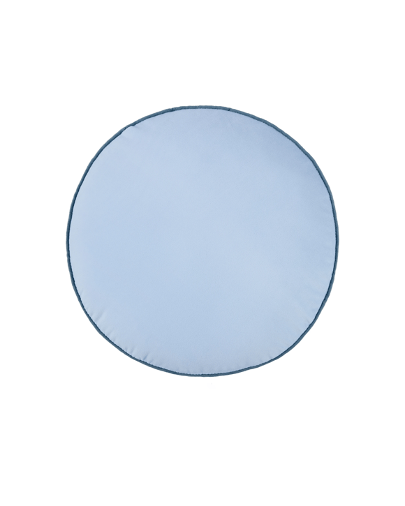 40cm Velvet Round Cushion - Blue