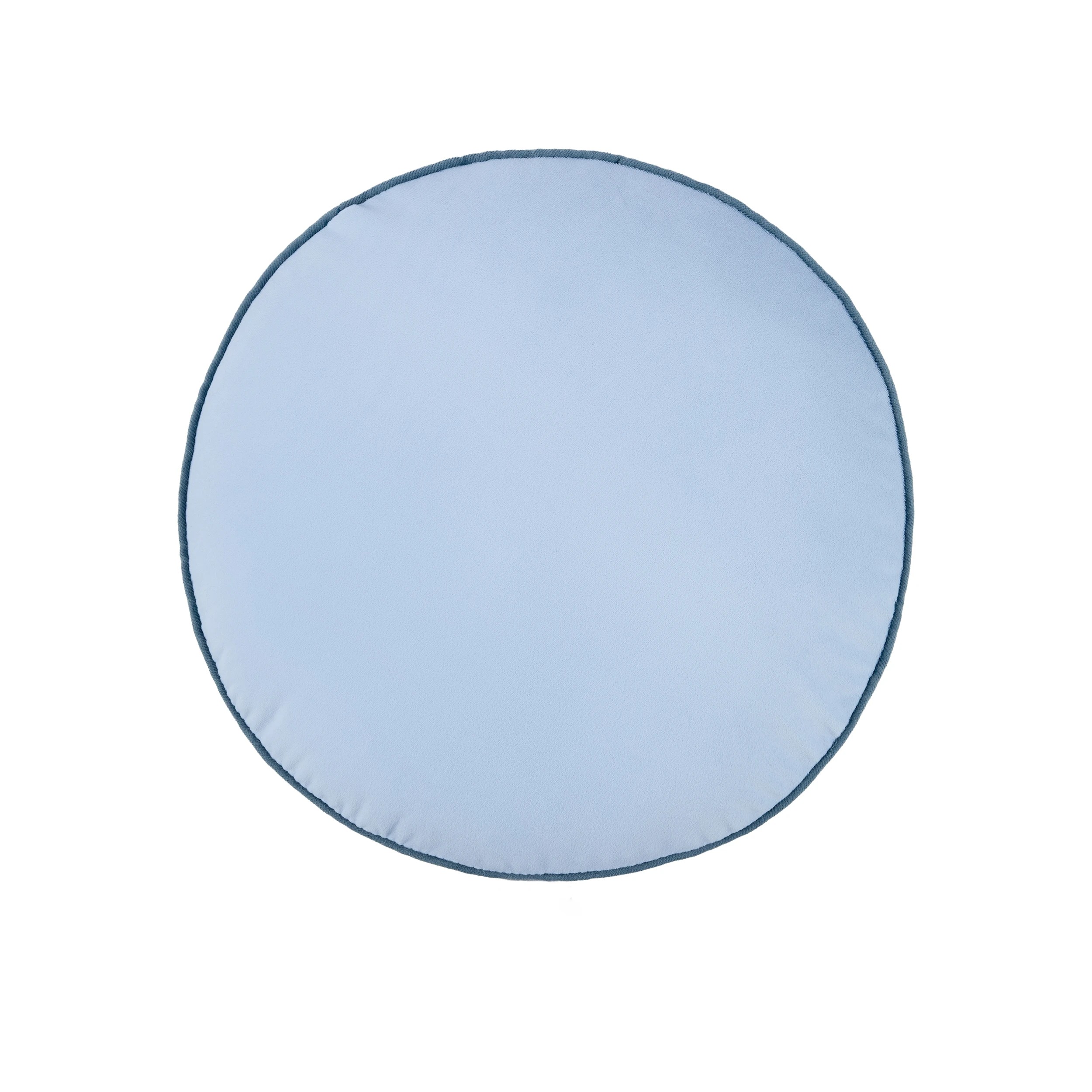 1 40cm Velvet Round Cushion - Blue, 1 of 6