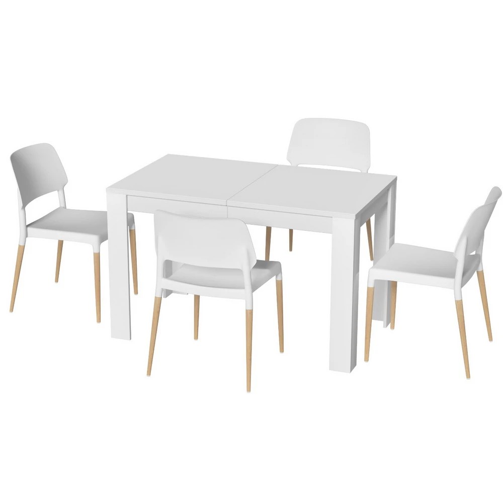 1 1 Artiss Dining Table and 4 Chairs Set  Wood - Multi, 1 of 6