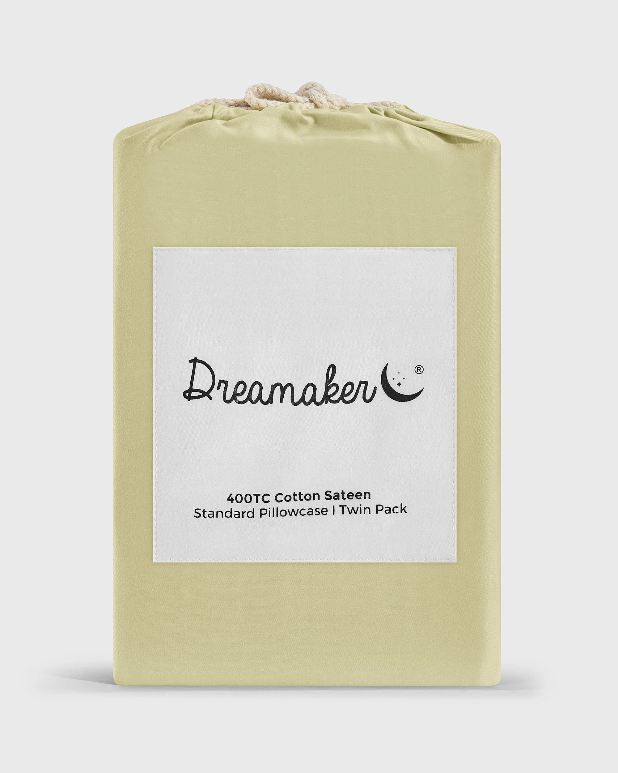7 Dreamaker 400TC Premium Cotton Sateen Standard Pillowcase Twin Pack - Citron, 7 of 7