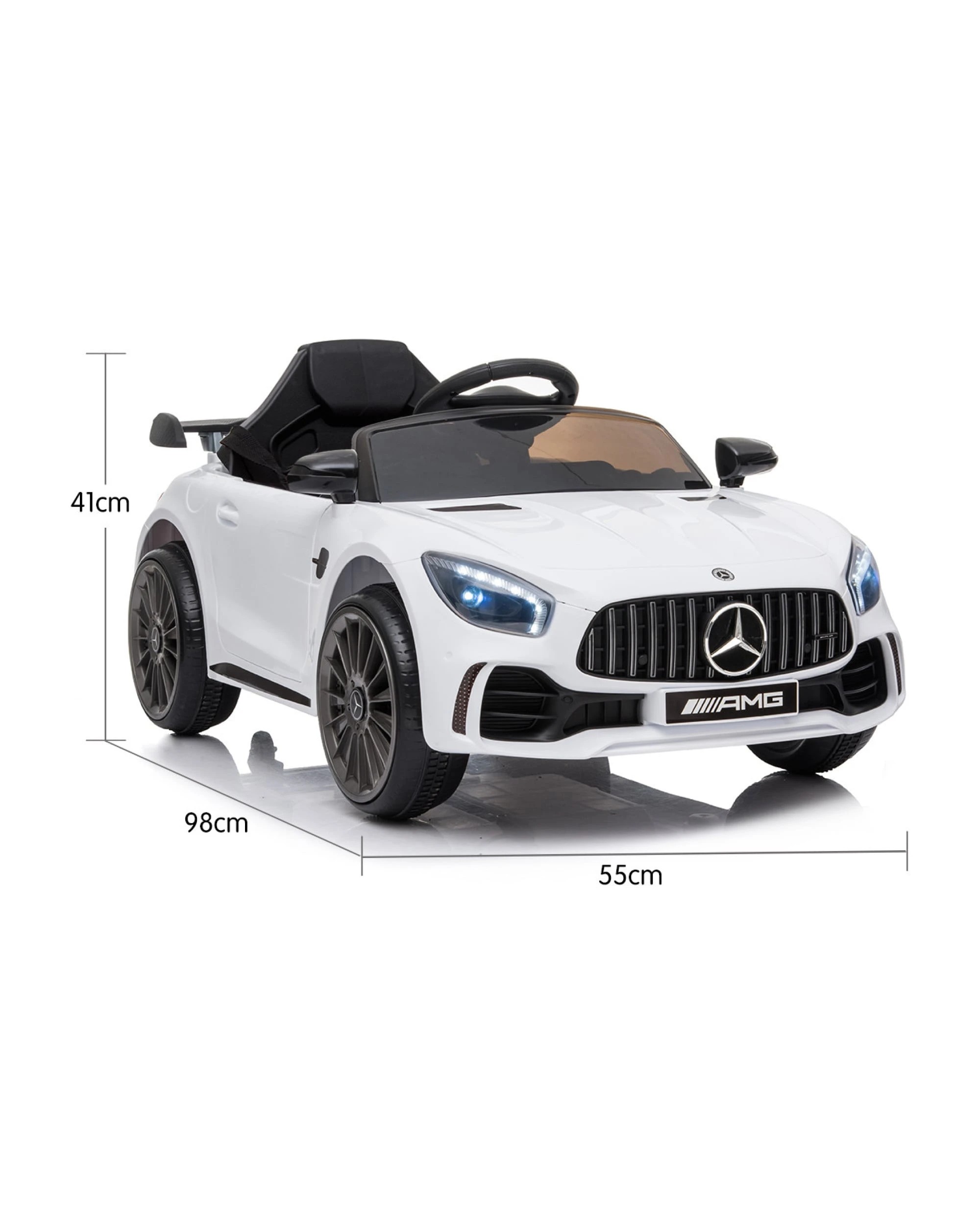 3 Kahuna Mercedes-AMG GTR Licensed Kids Electric Ride-On Car White - White, 3 of 7