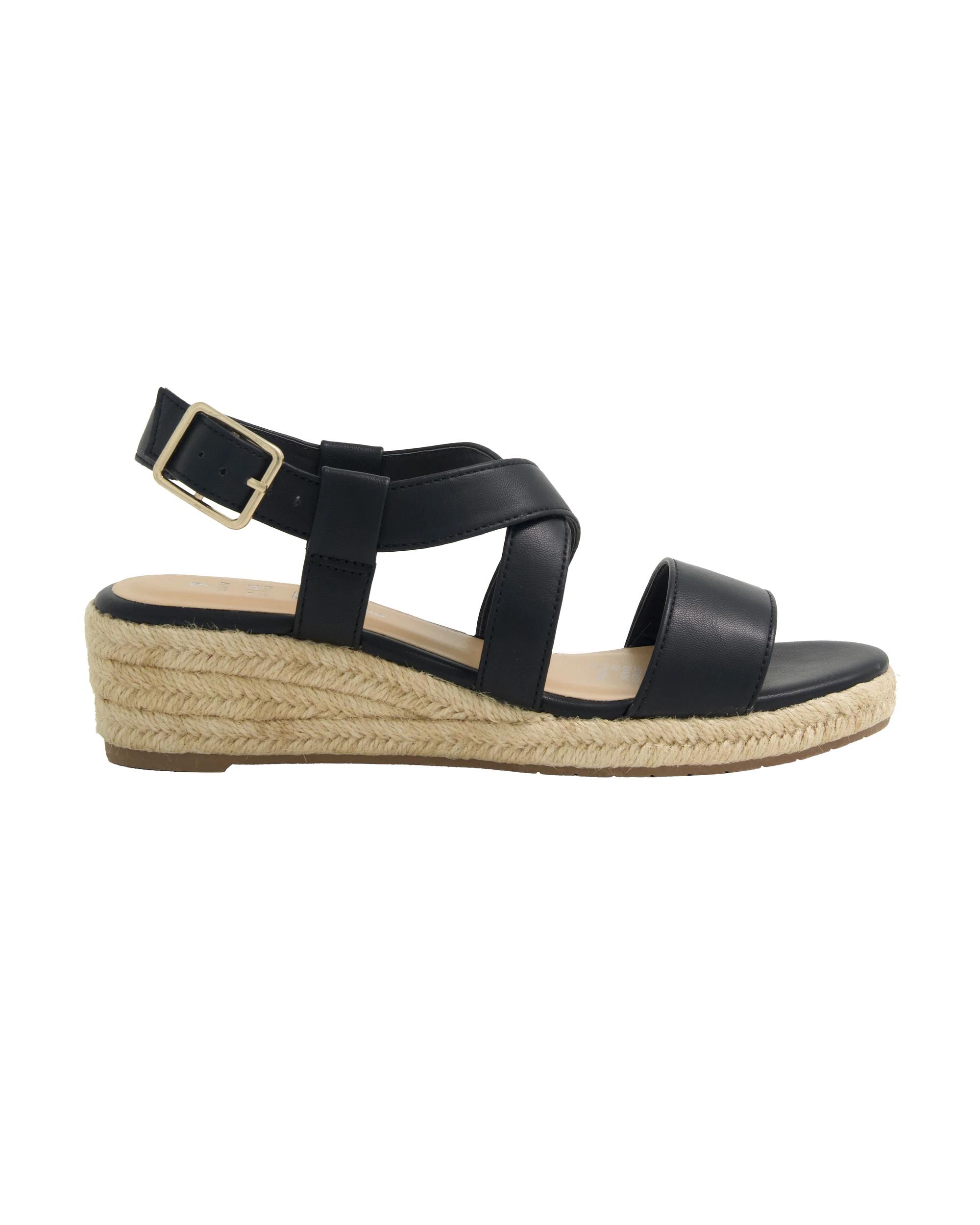 1 Low Espadrille Wedge Heels Black, 1 of 5