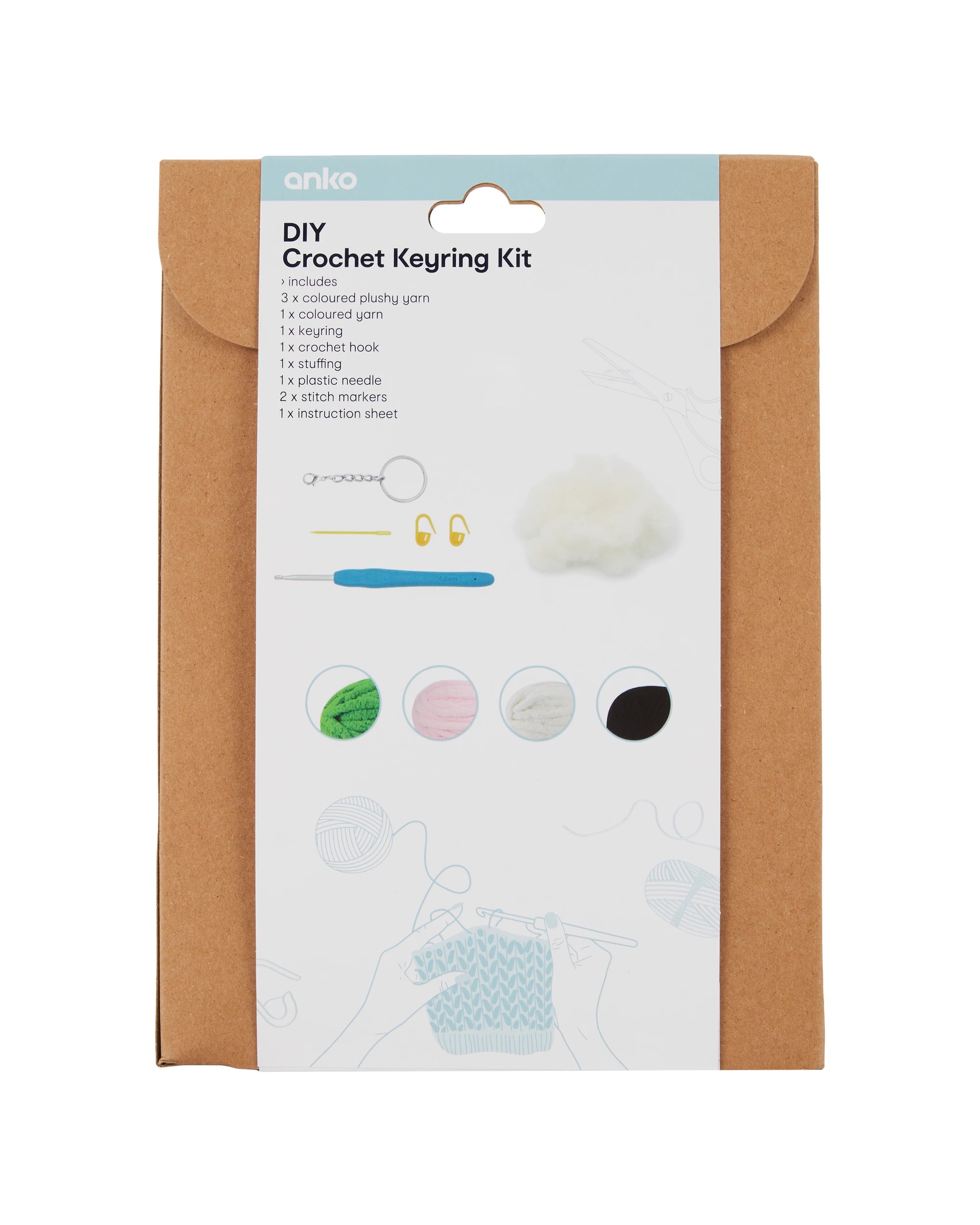 3 DIY Crochet Keyring Kit - Frog, 3 of 3