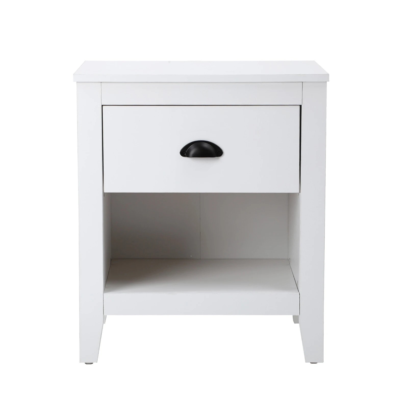 6 Oikiture 2x Bedside Table Side End Tables Nightstand Storage Cabinet Vintage - White, 6 of 9