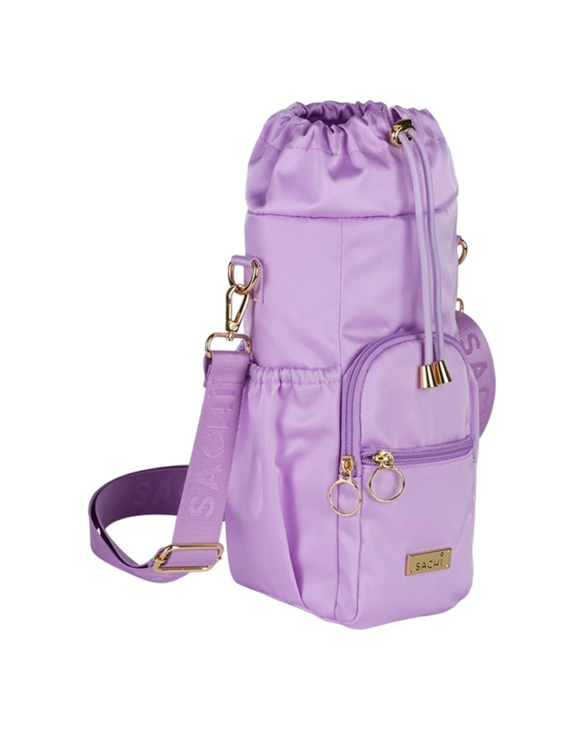 2 Sachi Crossbody Insulated Bottle Bag Adjustable Strap Drawstring Orchid - Purple, 2 of 7