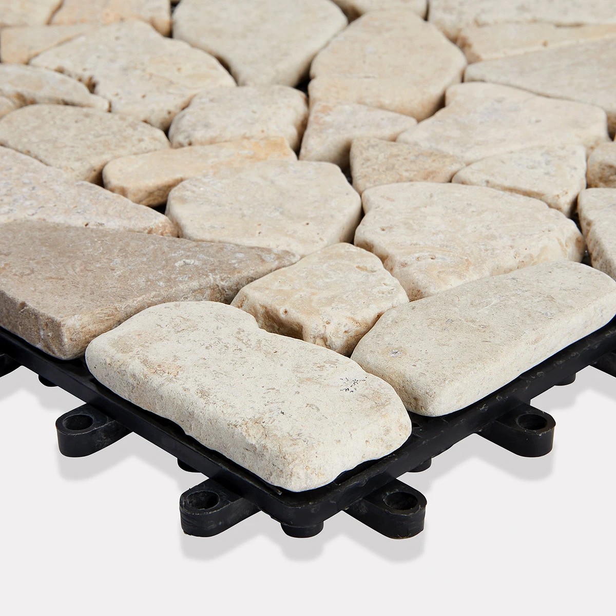3 4 Pack Light Stone Decking Tiles, 3 of 6