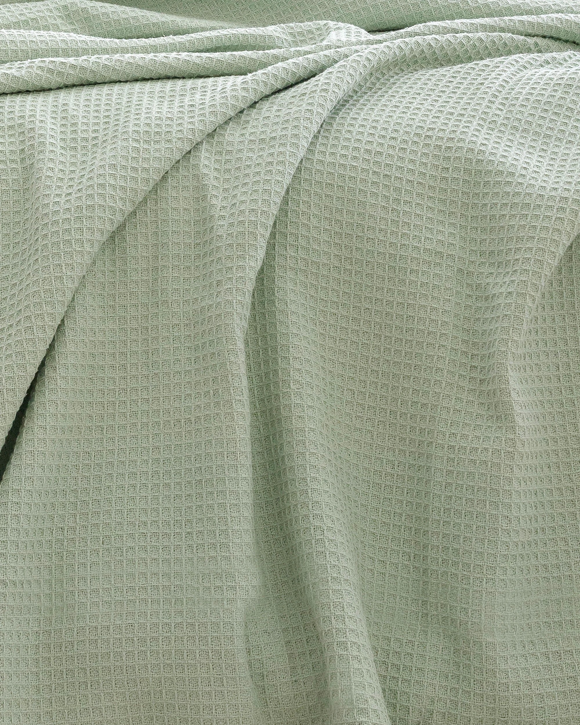 3 Bambury Cotton Waffle Weave Lightweight Blanket  Sage - Single Bed - Green, 3 of 3